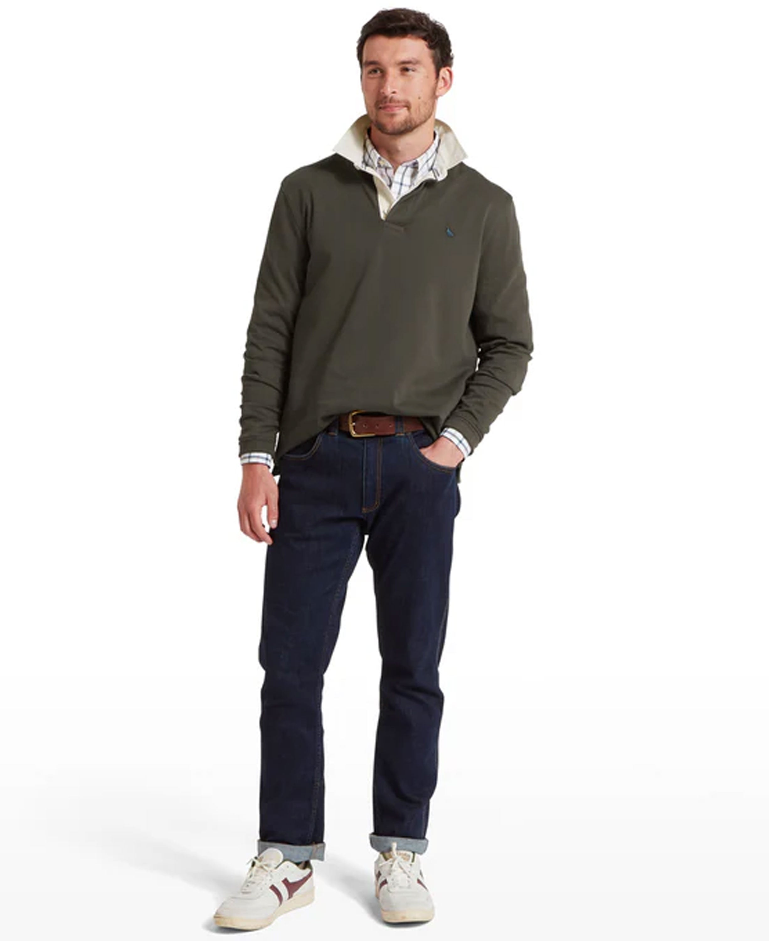 Porthallow Rugby Shirt - Peat Green