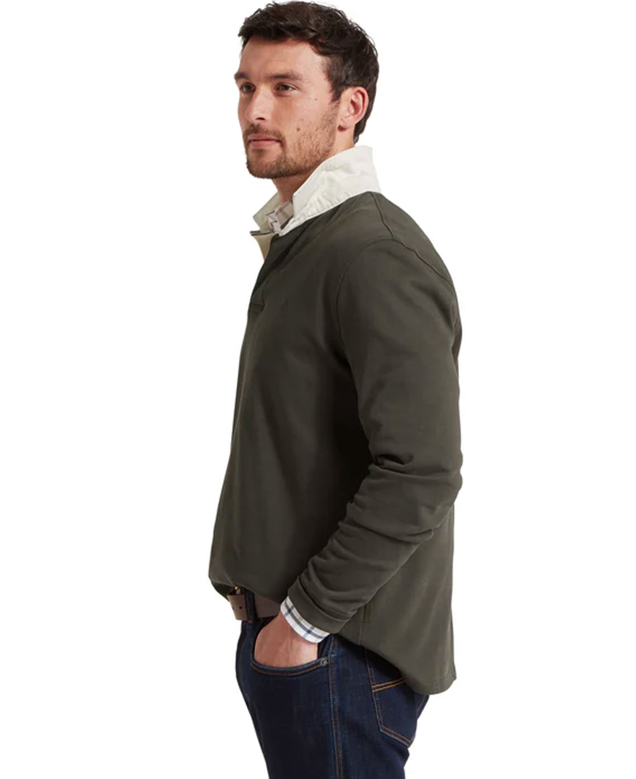 Porthallow Rugby Shirt - Peat Green
