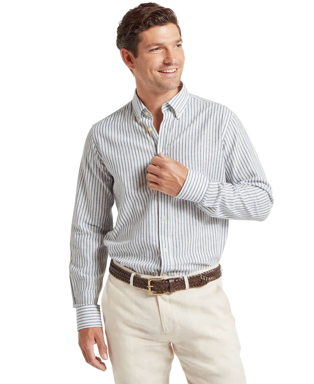 Walsingham Linen Shirt - Blue Stripe