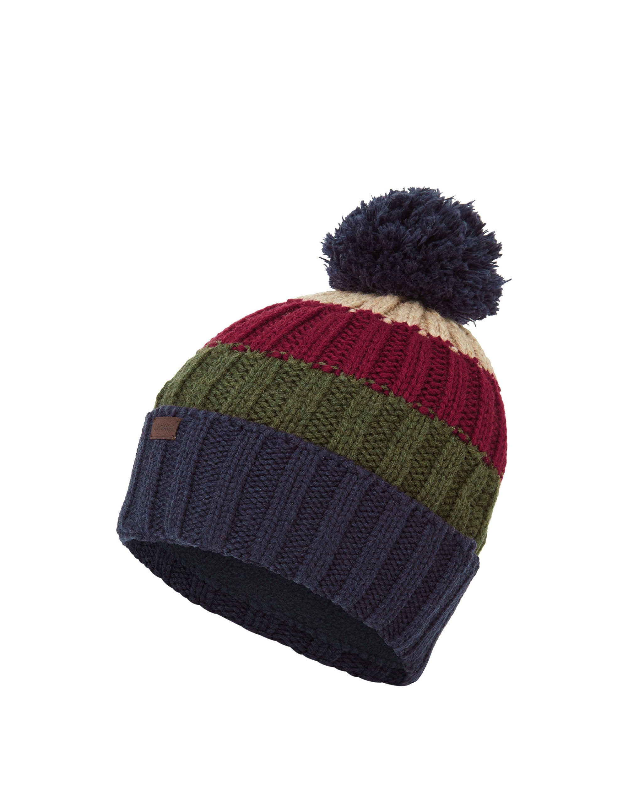Millford Bobble Hat - Navy/Dark Khaki Green