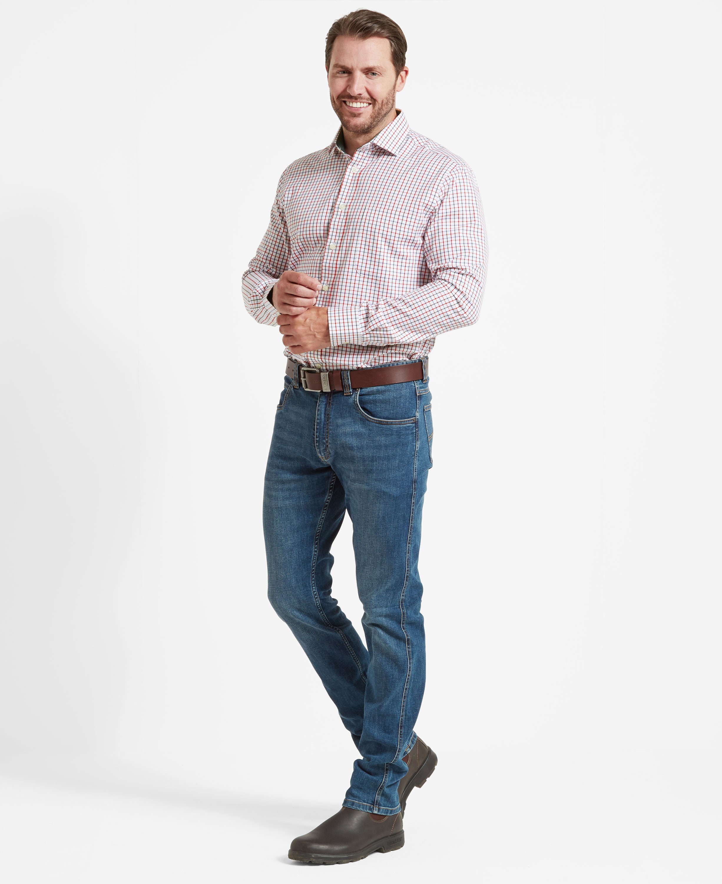Milton Tailored Shirt - Chilli/Loden Check