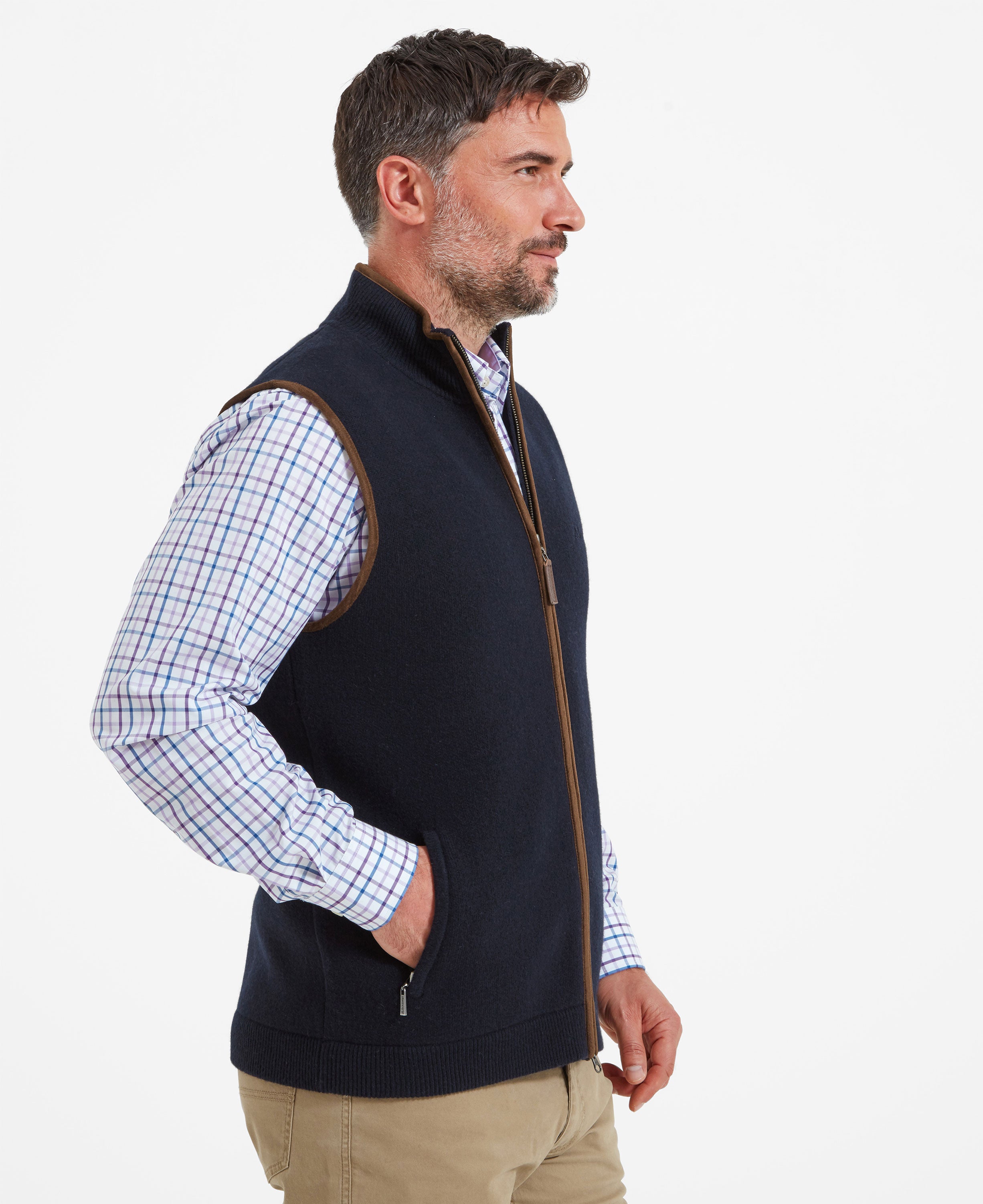 Orkney Merino Gilet - Navy