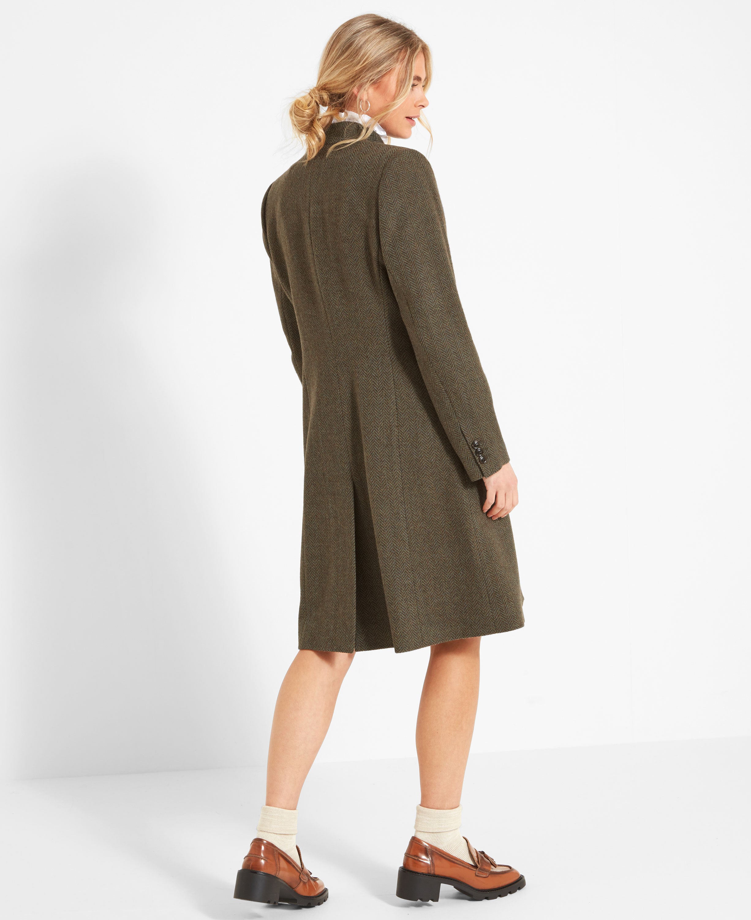 Portree Tweed Jacket - Loden Green Herringbone Tweed