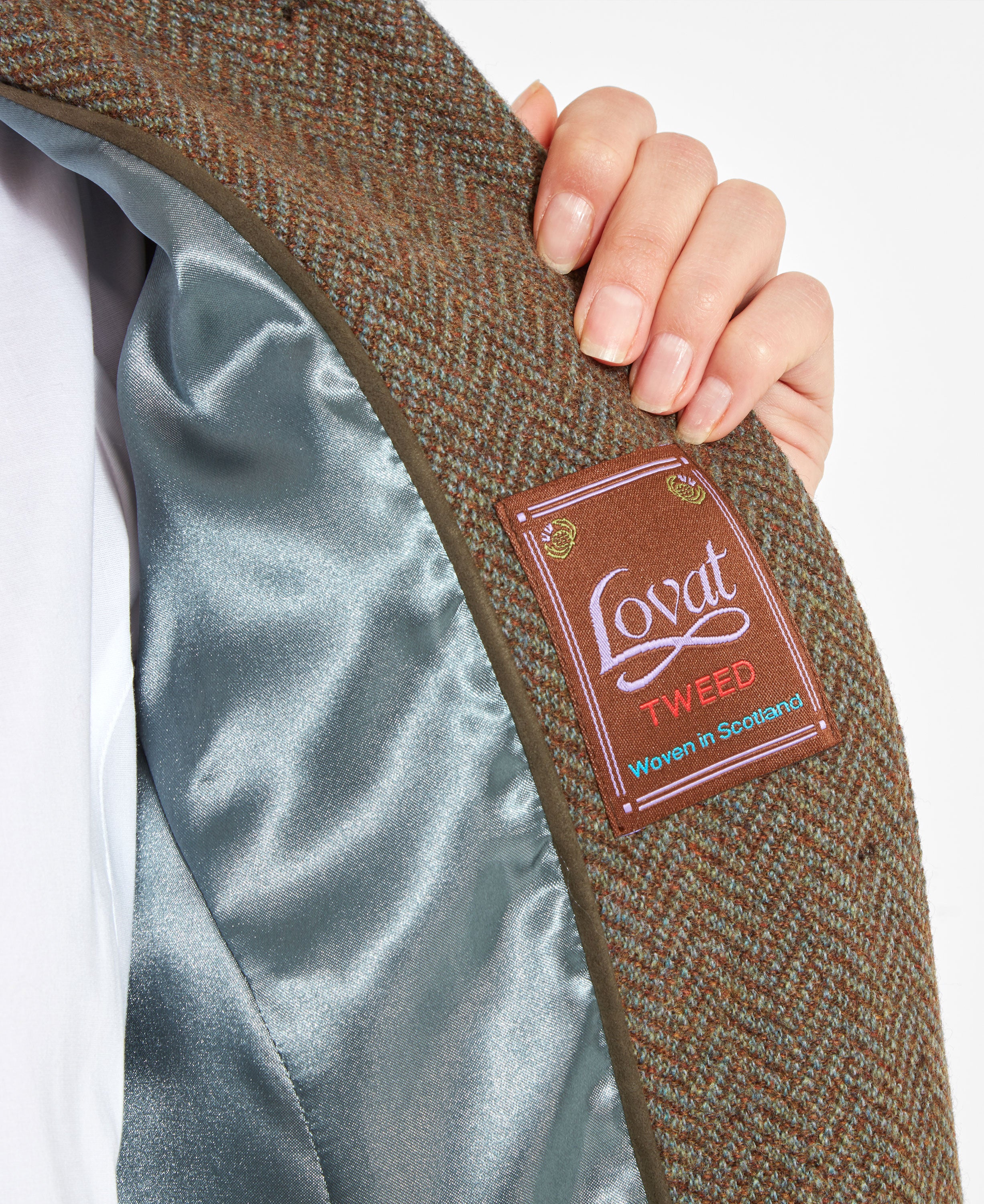 Portree Tweed Jacket - Loden Green Herringbone Tweed
