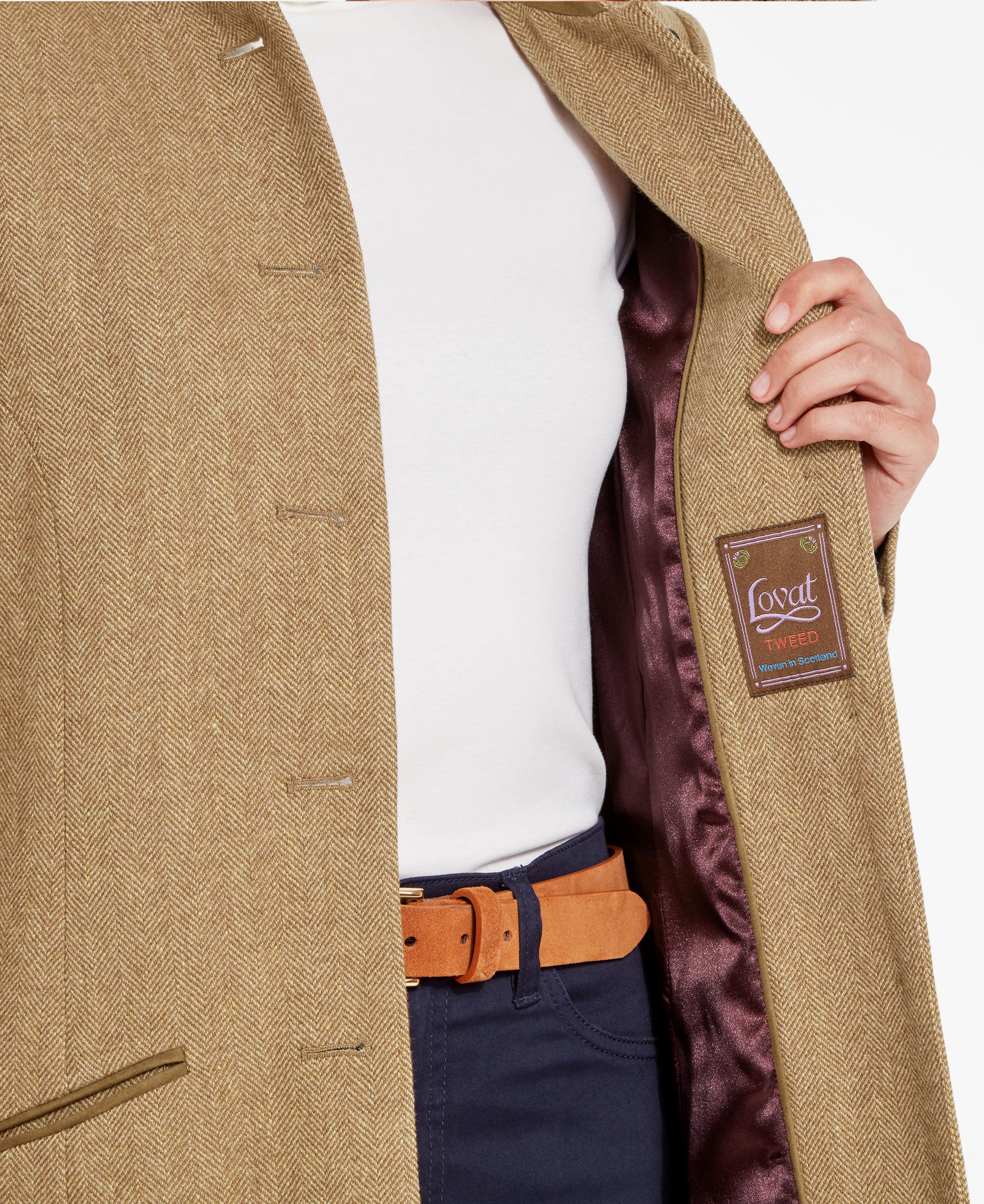 Portree Tweed Jacket - Oak Herringbone Tweed