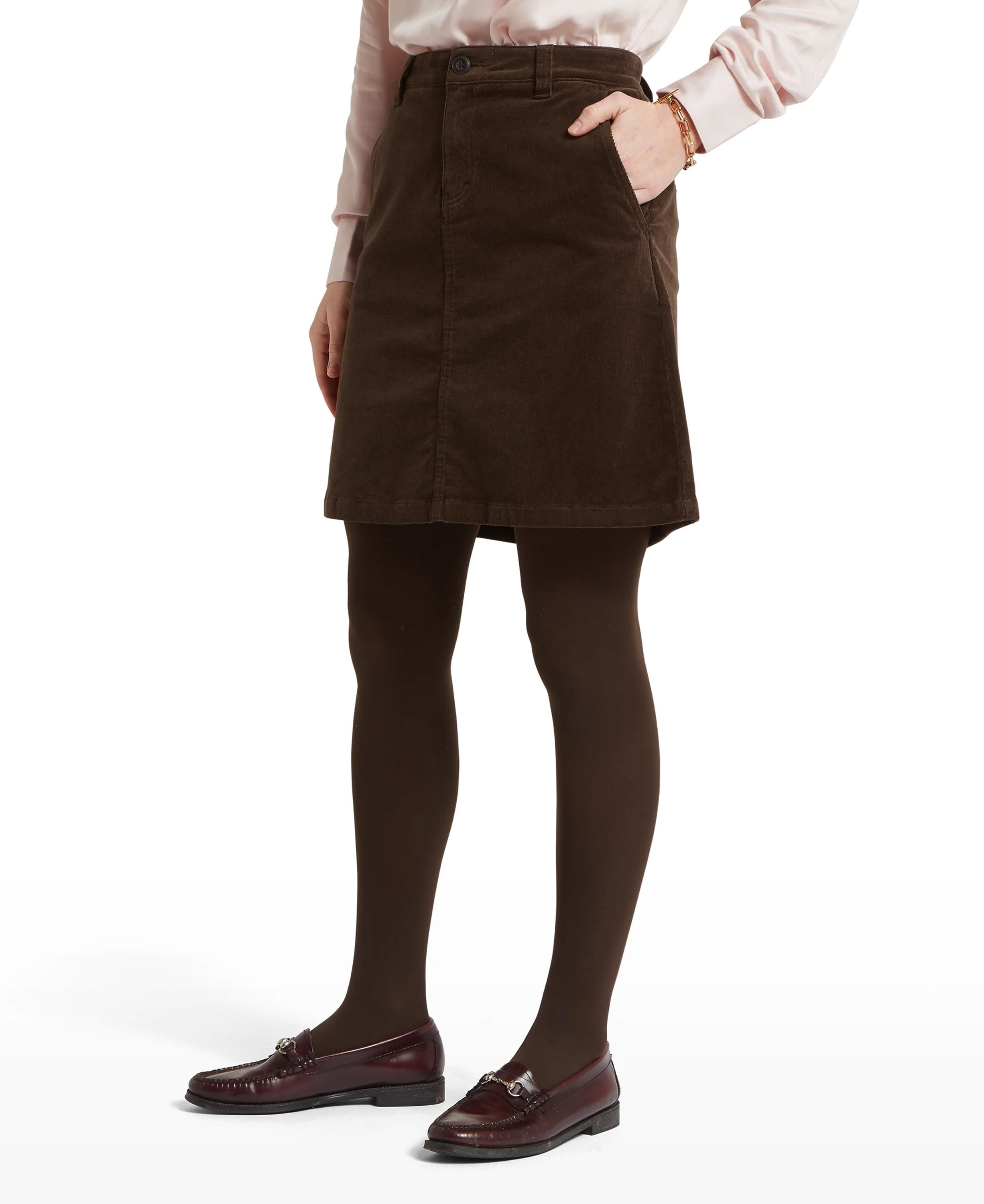 Sage Cord Skirt - Chocolate