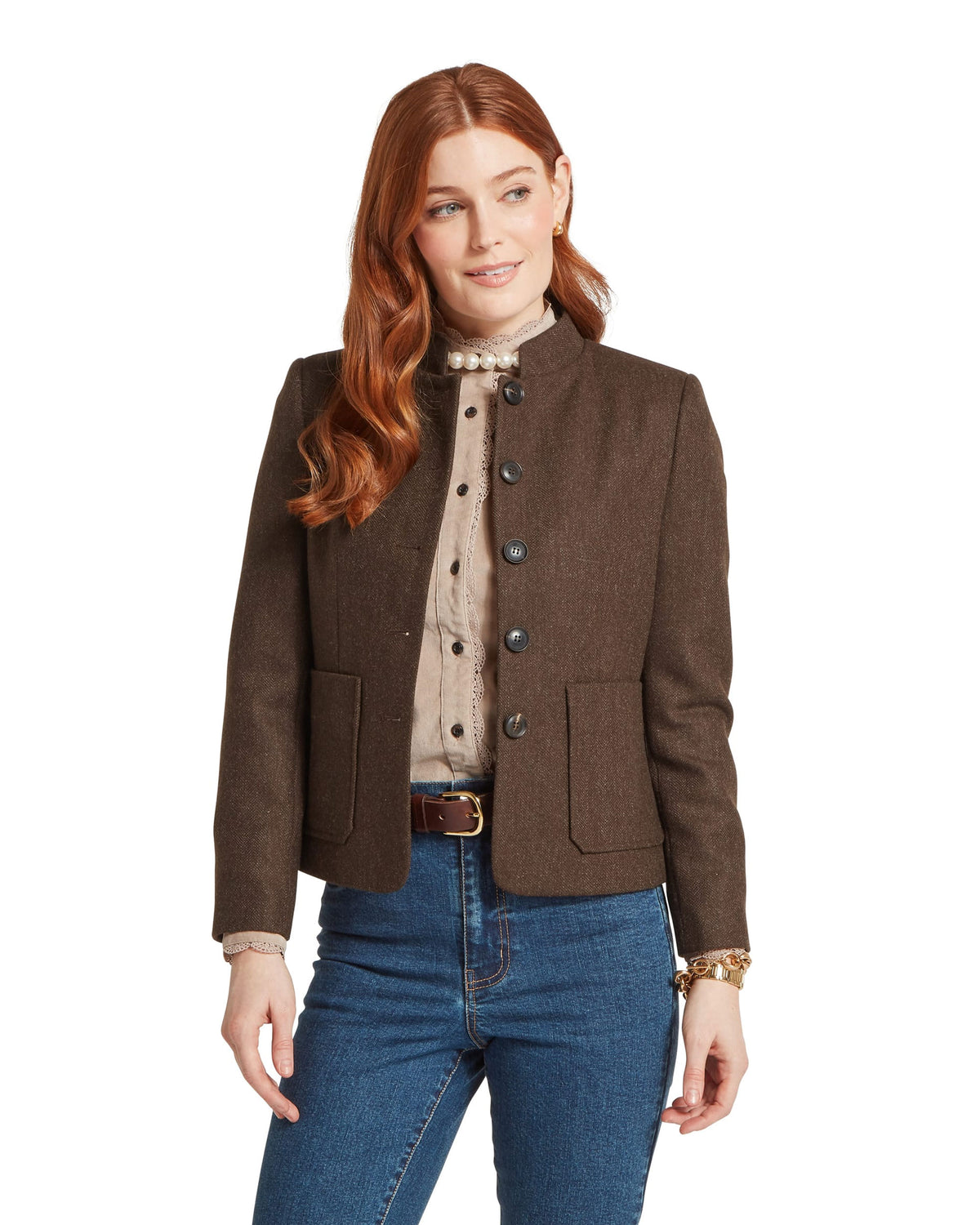 St Abbs Tweed Blazer - Chocolate Herr Tweed