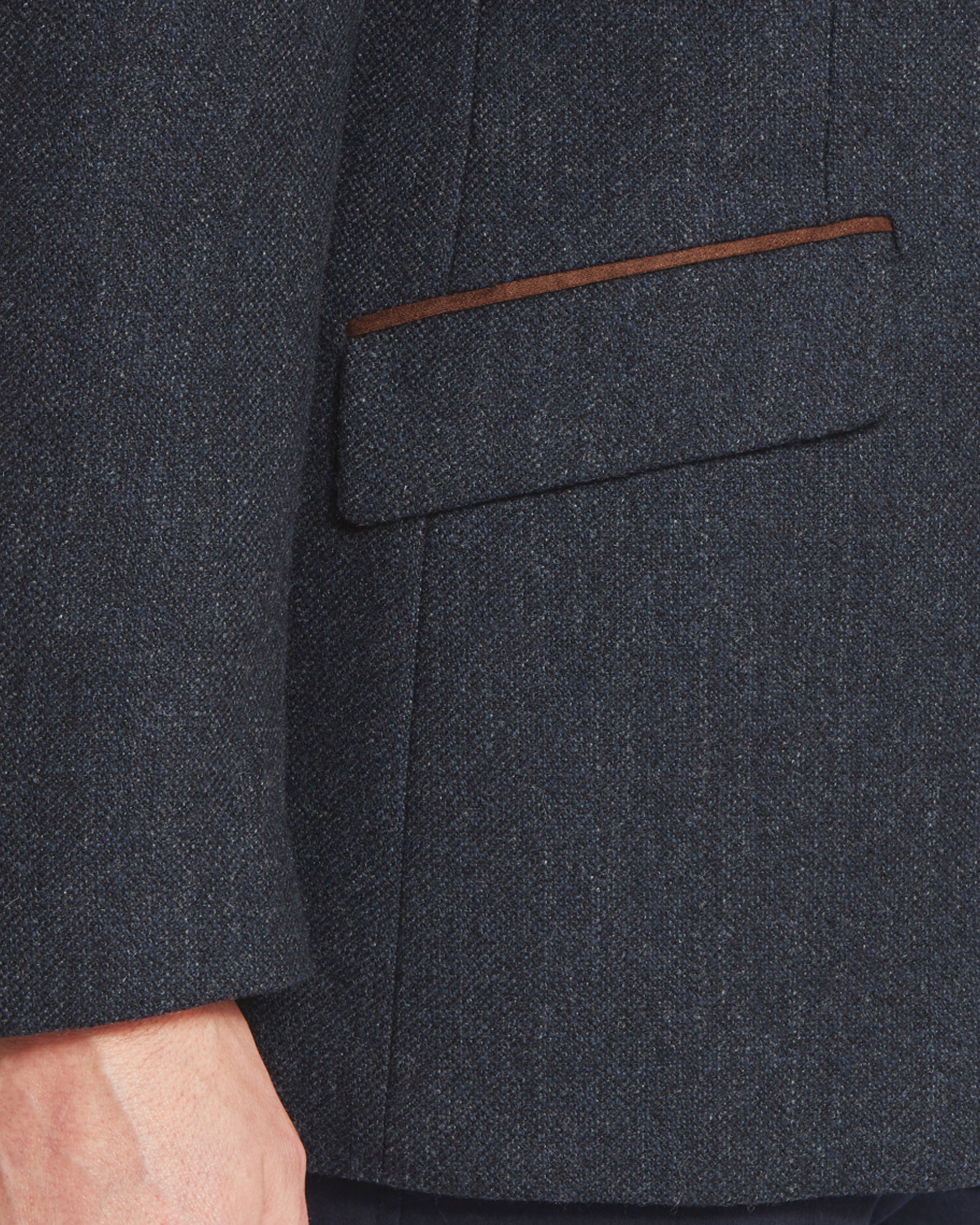 St Andrews Tweed Sports Jacket - Dark Navy Herringbone Tweed