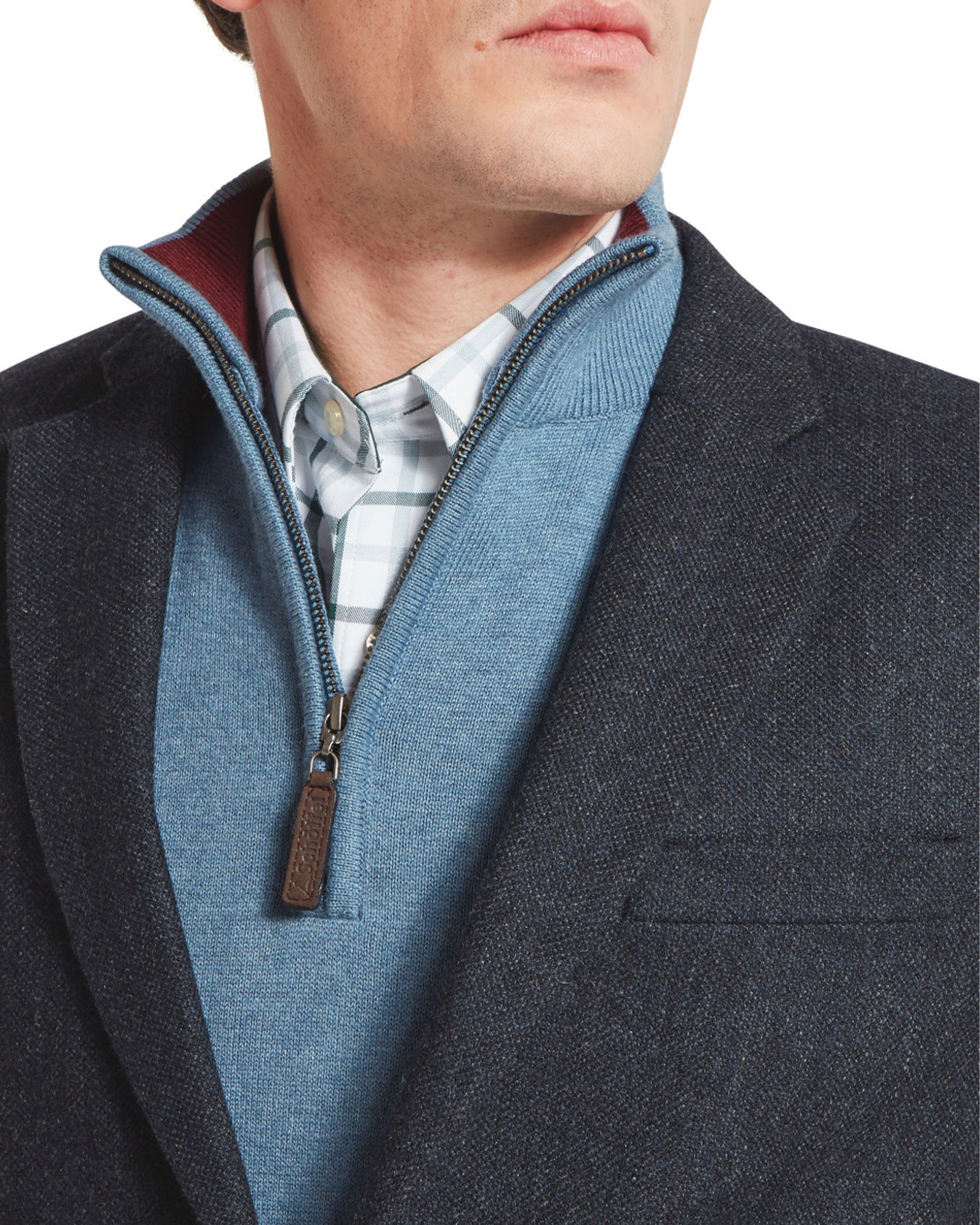 St Andrews Tweed Sports Jacket - Dark Navy Herringbone Tweed
