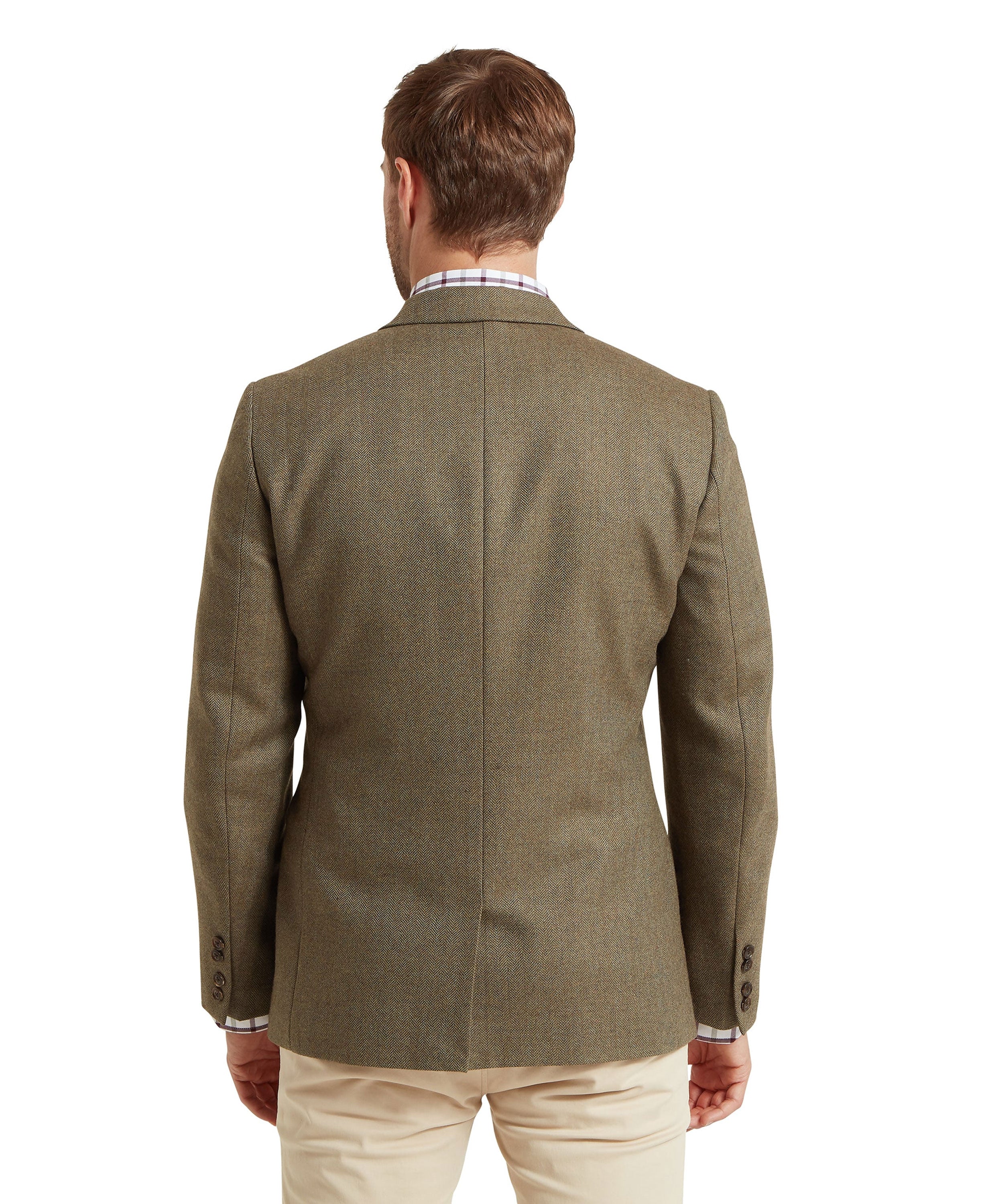 St Andrews Tweed Sports Jacket - Loden Green Herringbone Tweed