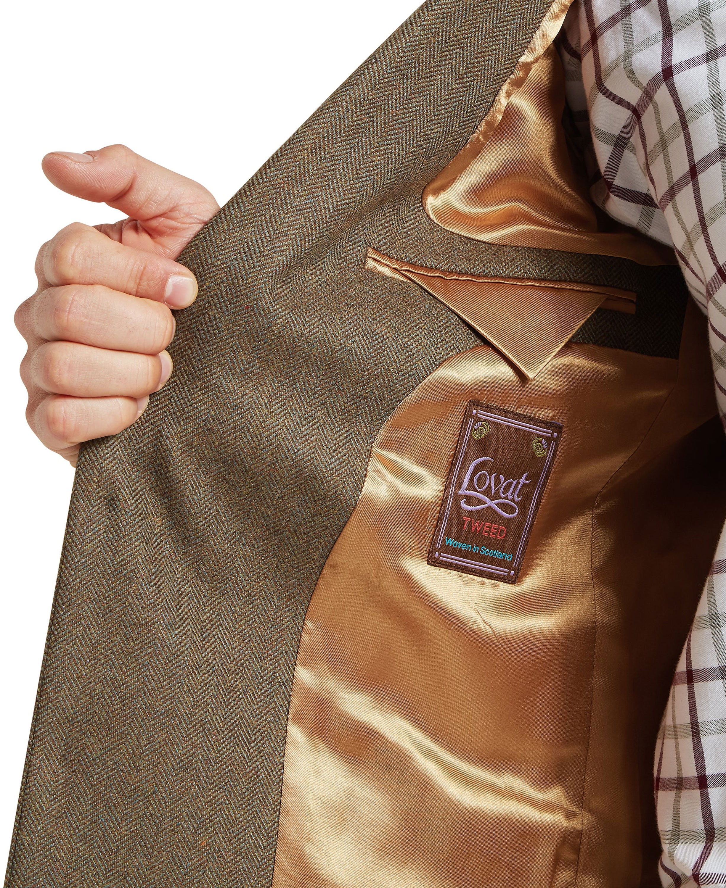 St Andrews Tweed Sports Jacket - Loden Green Herringbone Tweed