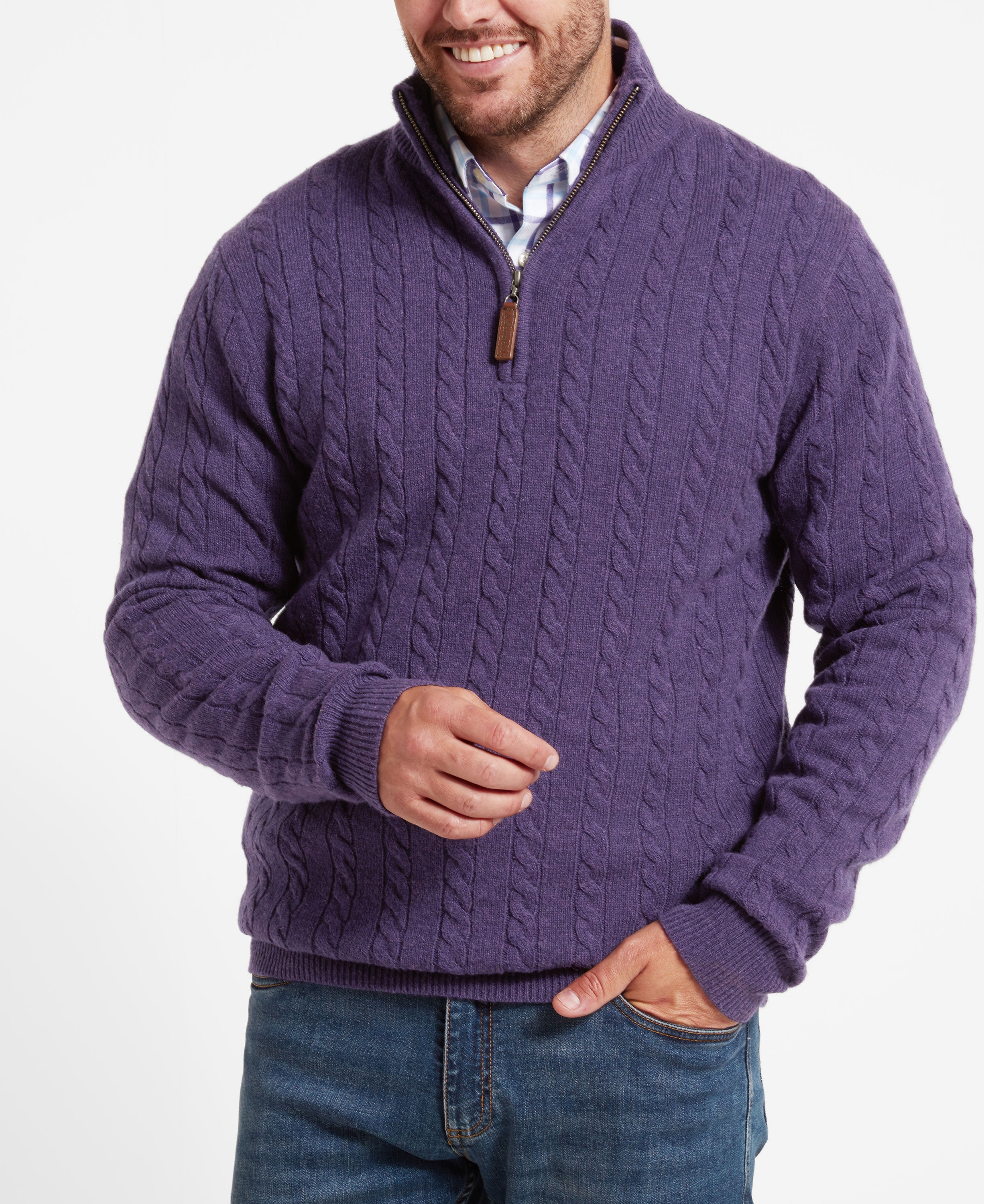 Tain Lambswool Jumper - Bramble