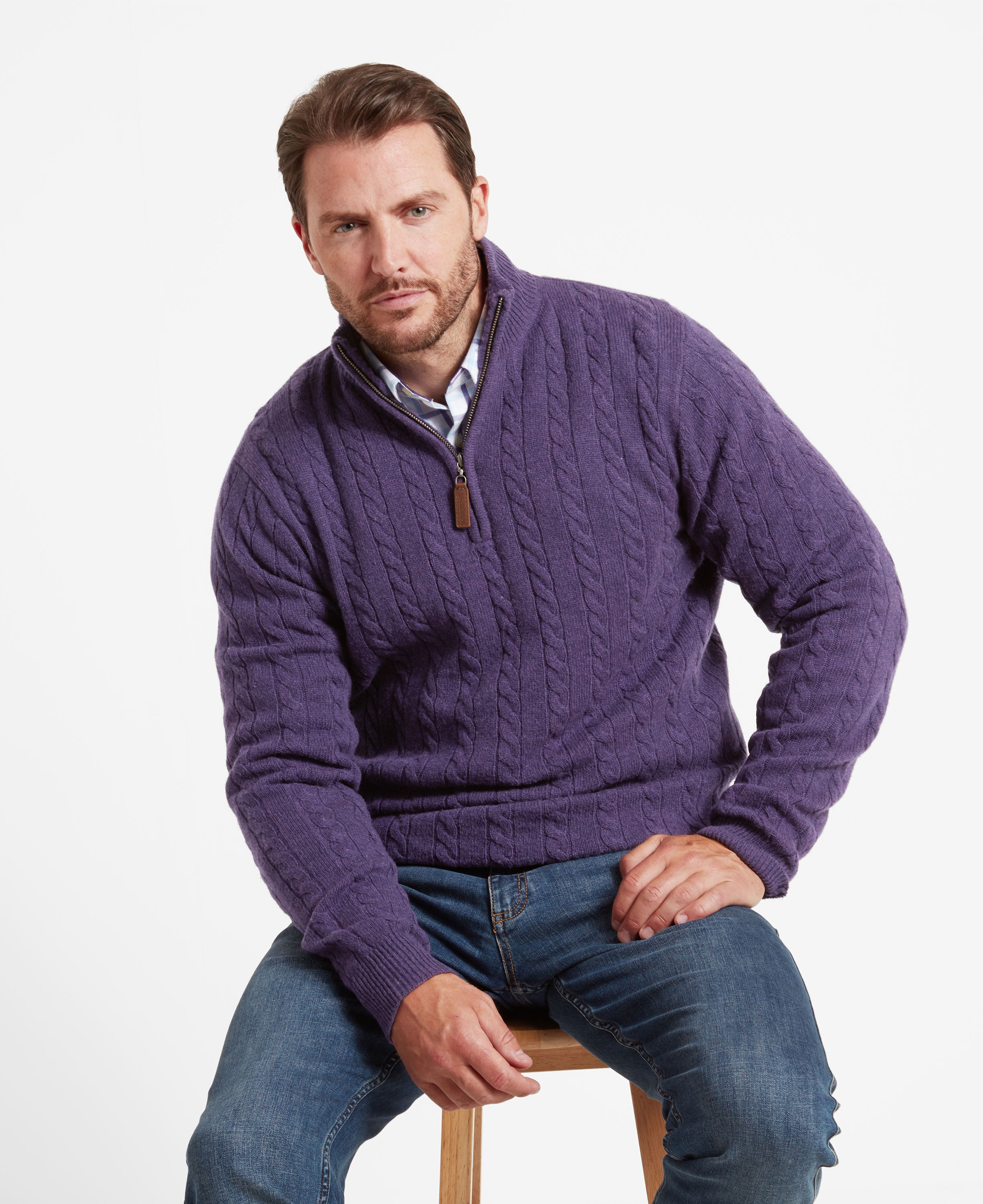 Tain Lambswool Jumper - Bramble