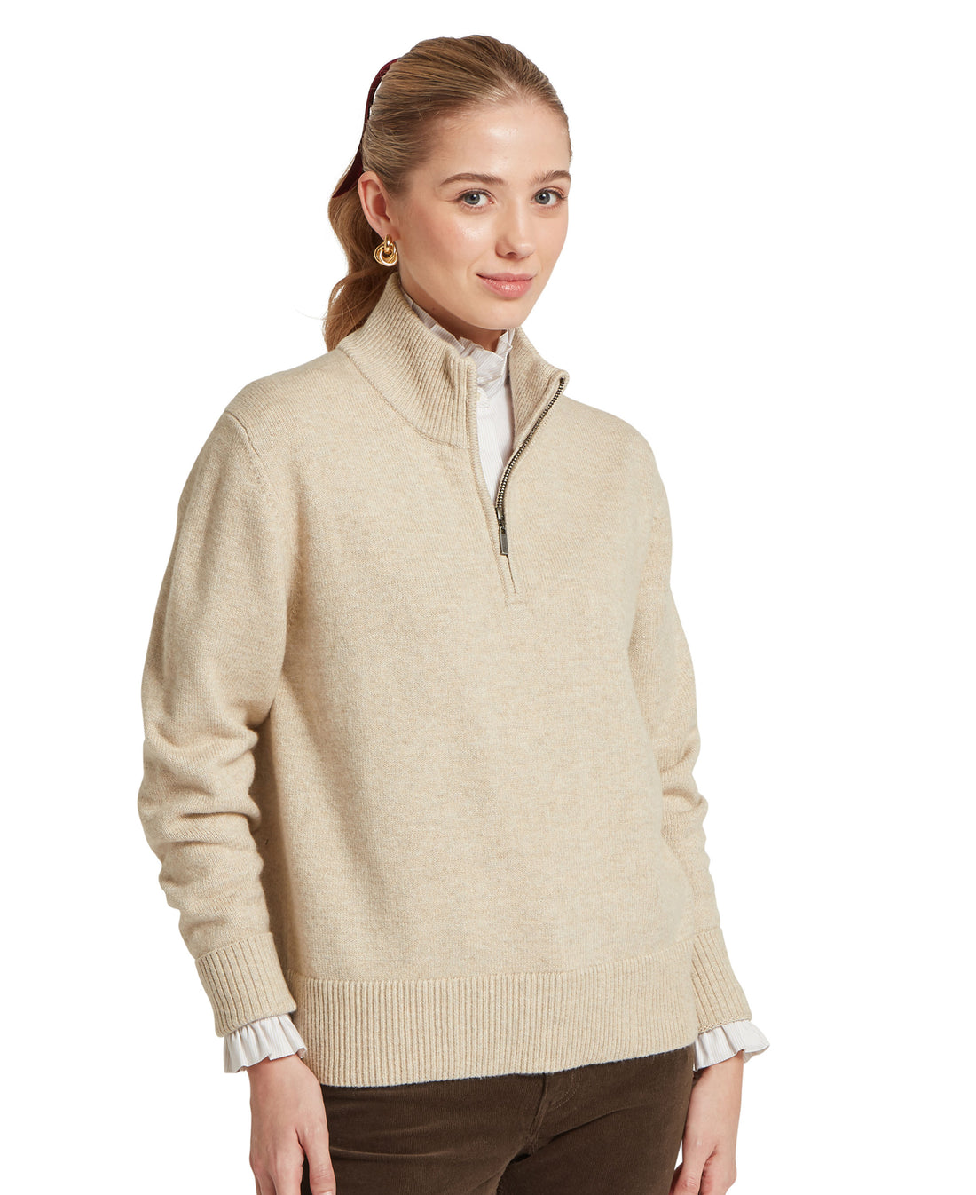 Thoralby 1/4 Zip Jumper - Oatmeal