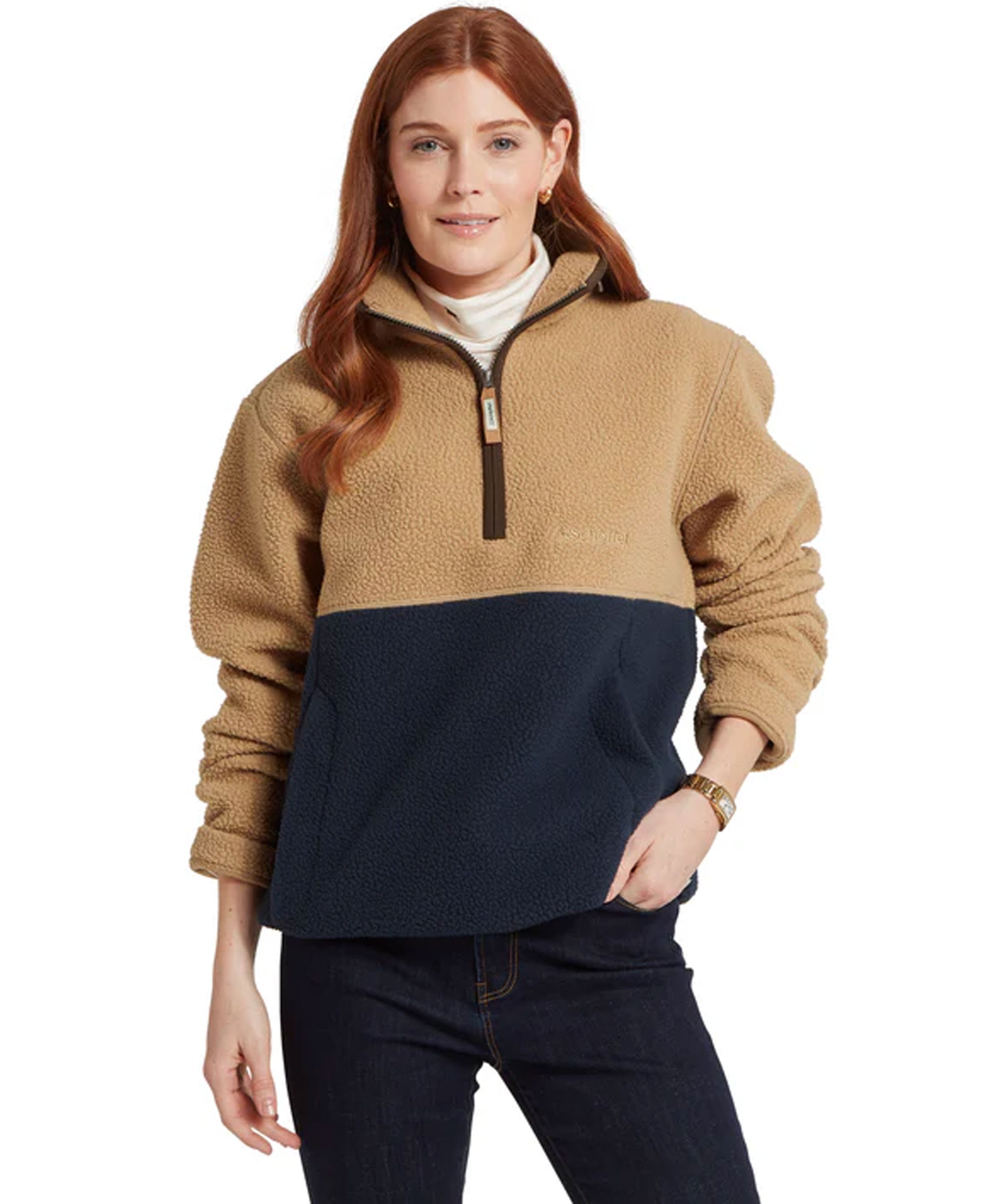 Berkeley Retro Fleece - True Navy/Tan