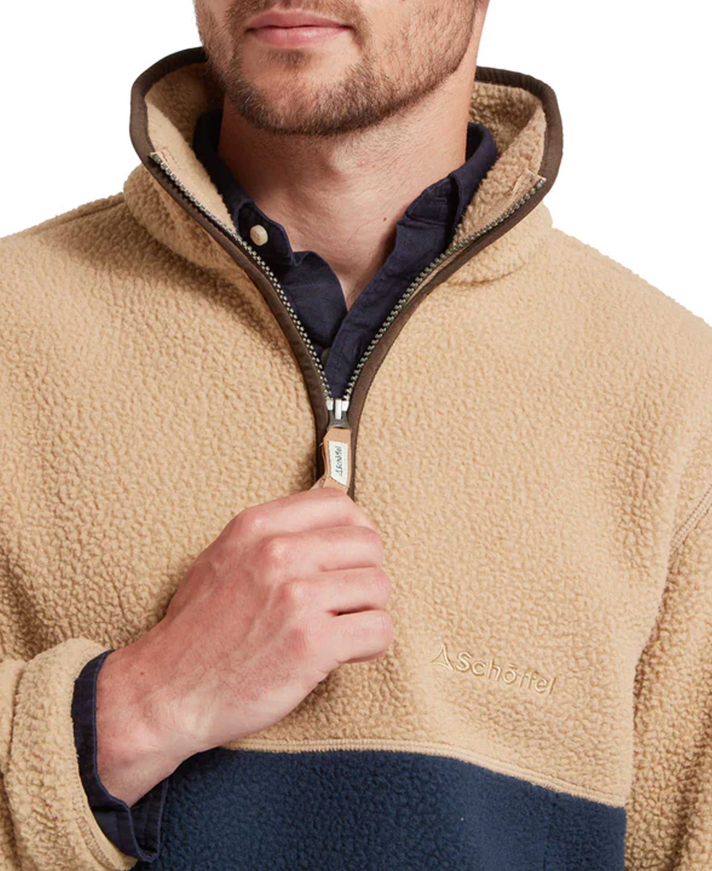 Berkeley Retro Fleece - True Navy/Tan