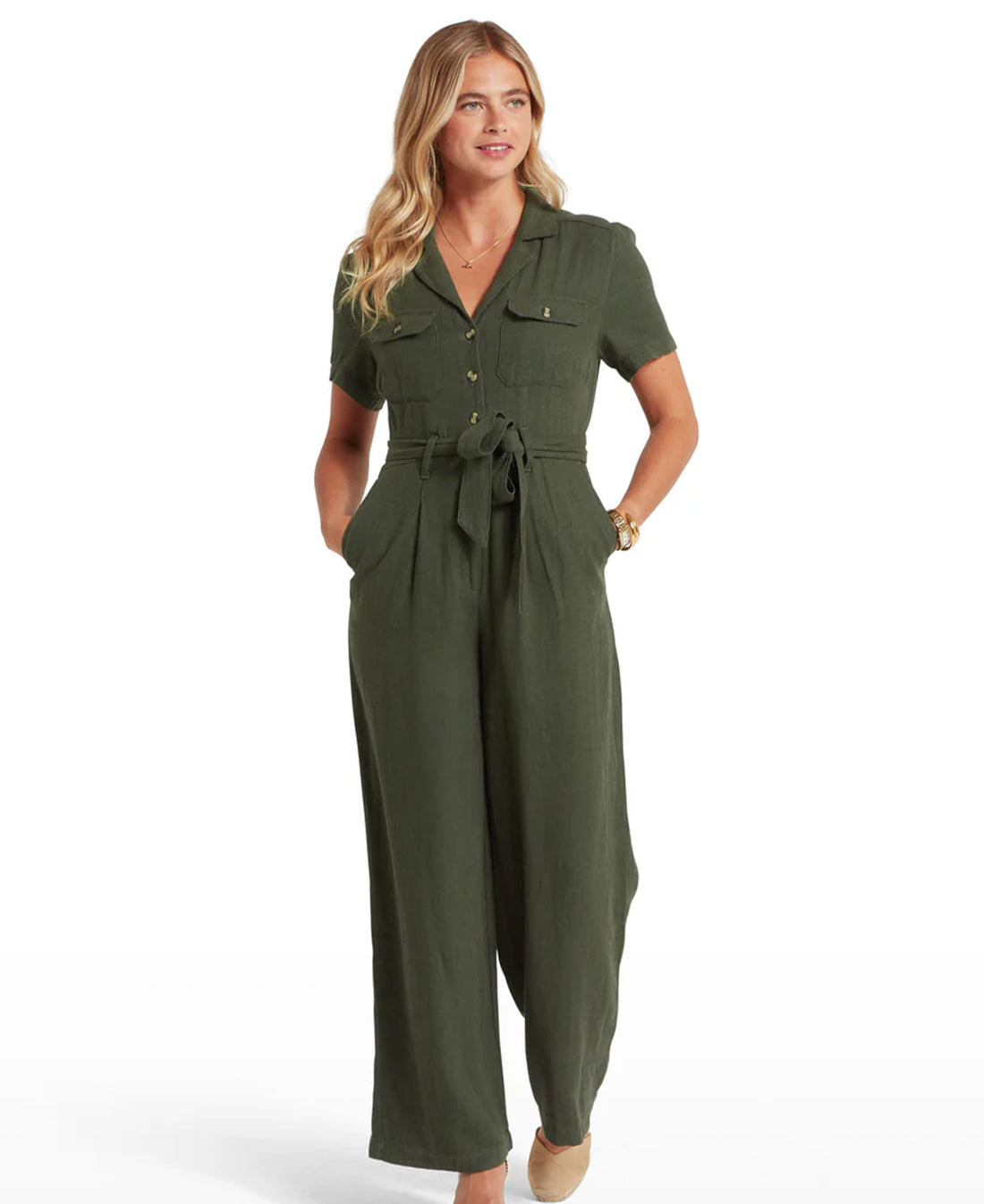 Daisy Jumpsuit - Beetle Green