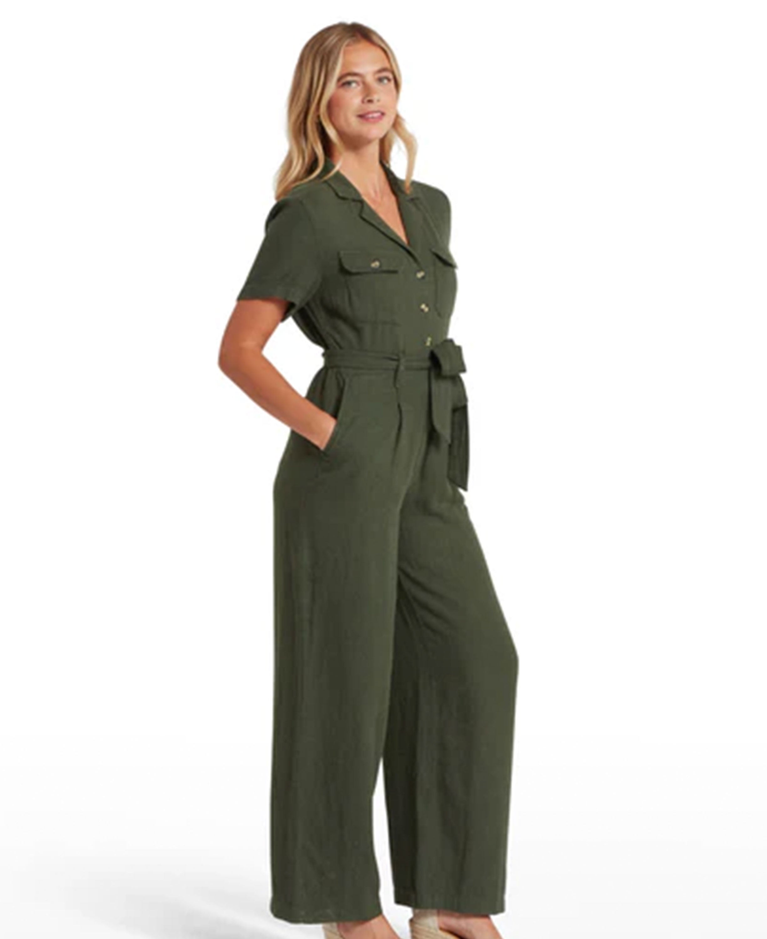 Daisy Jumpsuit - Beetle Green
