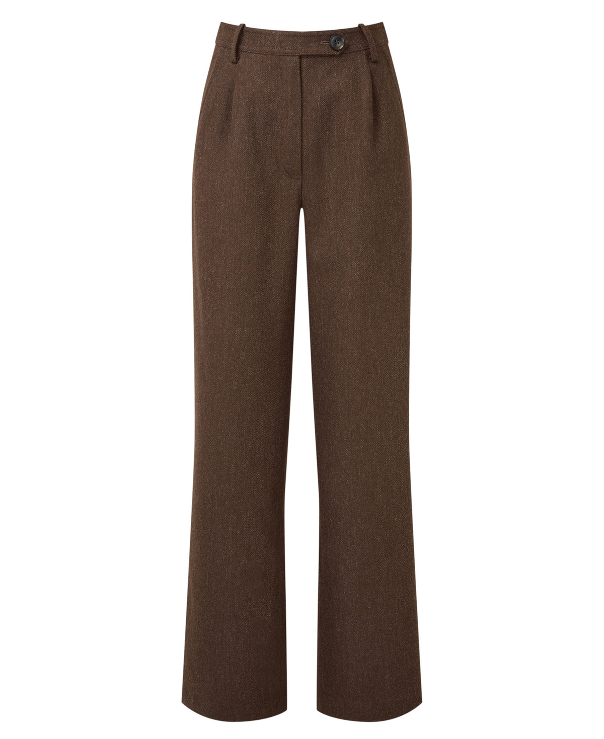 Arabella Tweed Trouser - Chocolate Herringbone Tweed
