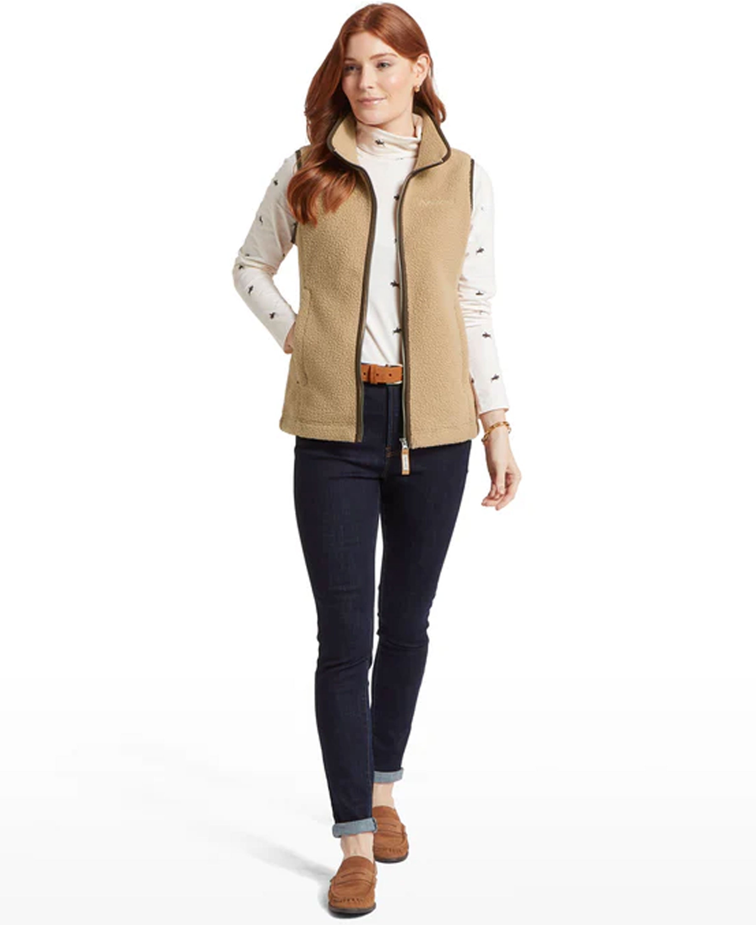 Lyndon Retro Fleece Gilet - Tan