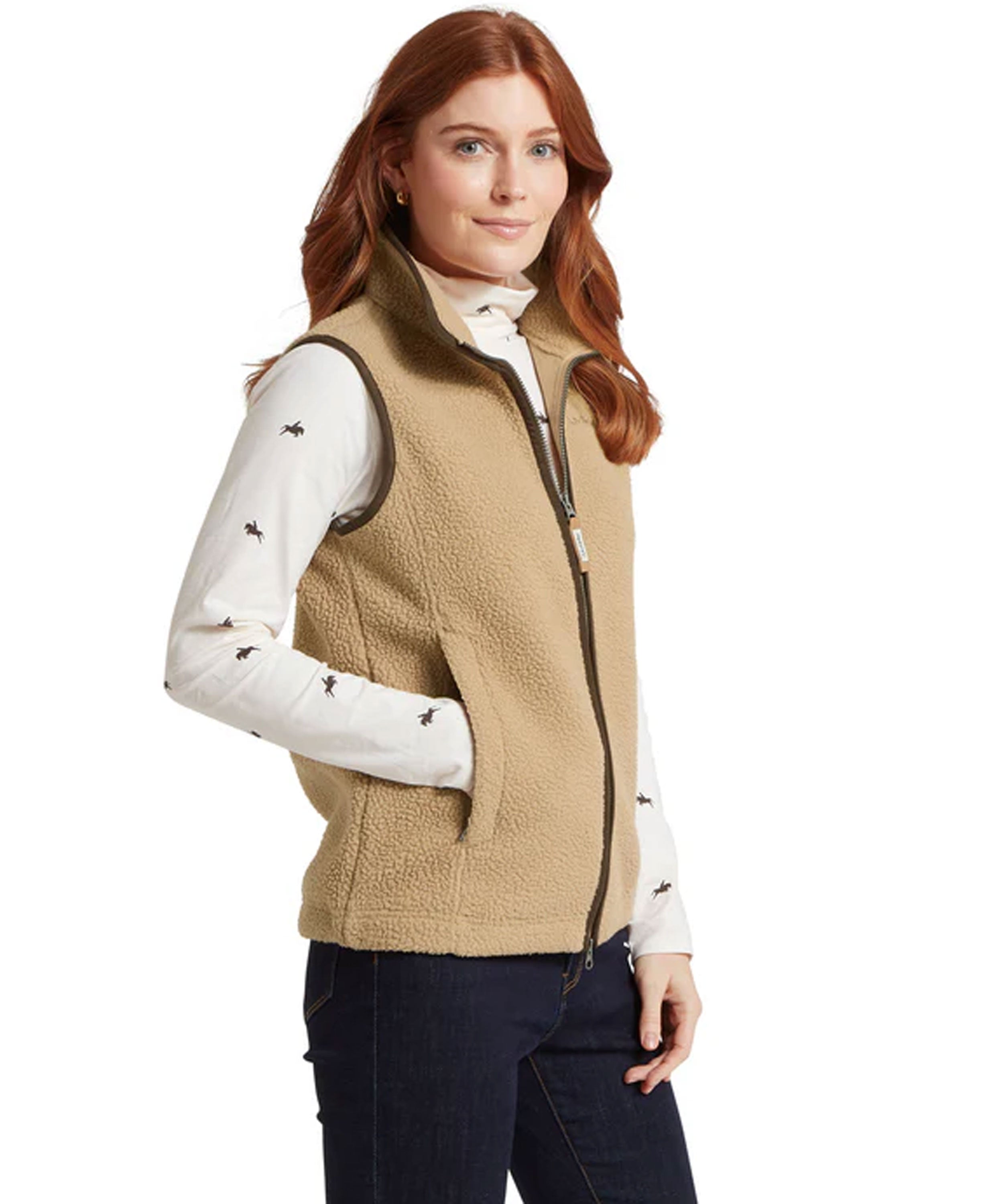 Lyndon Retro Fleece Gilet - Tan