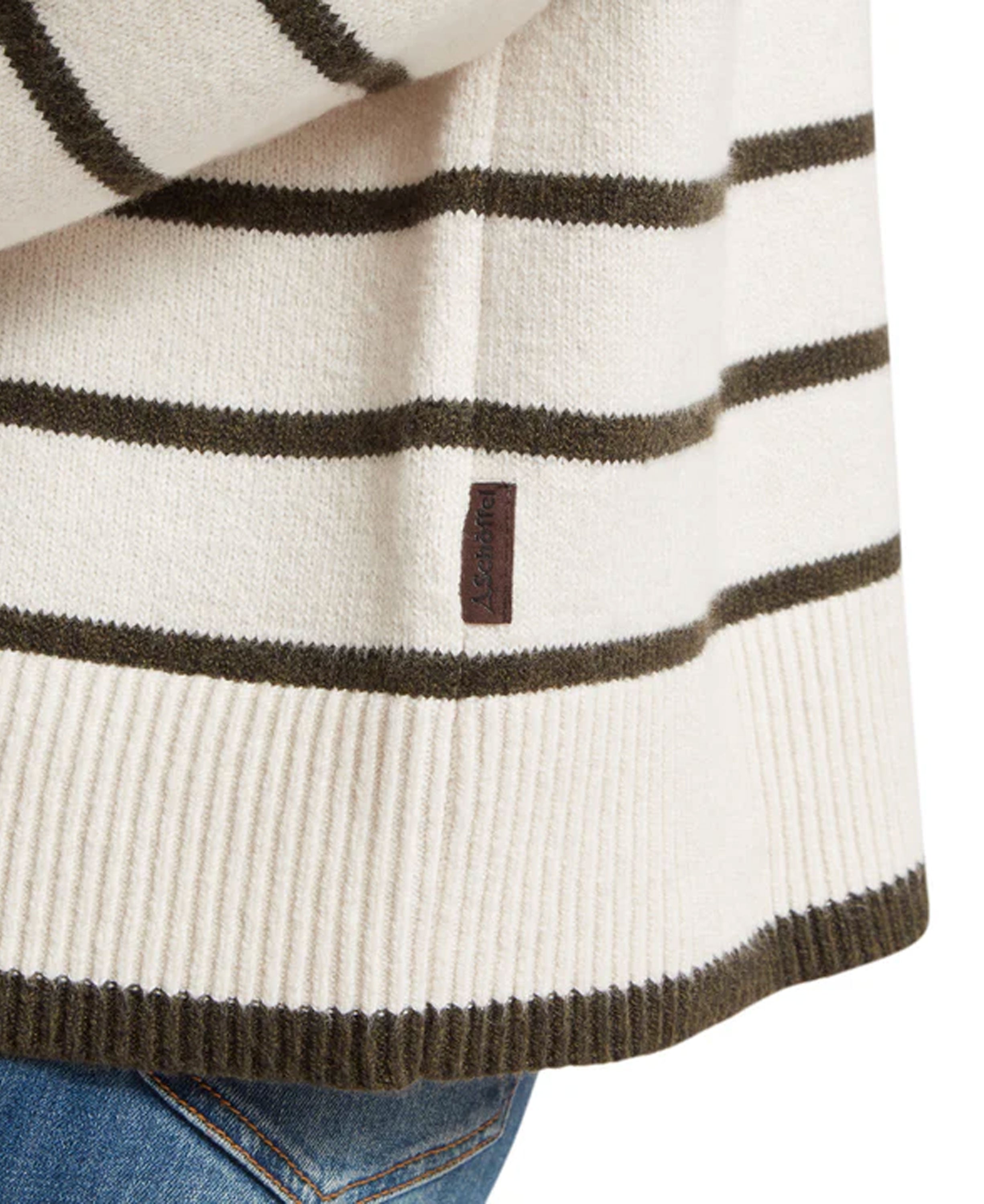 Sandsend 1/4 Zip Jumper - Soft White/Loden