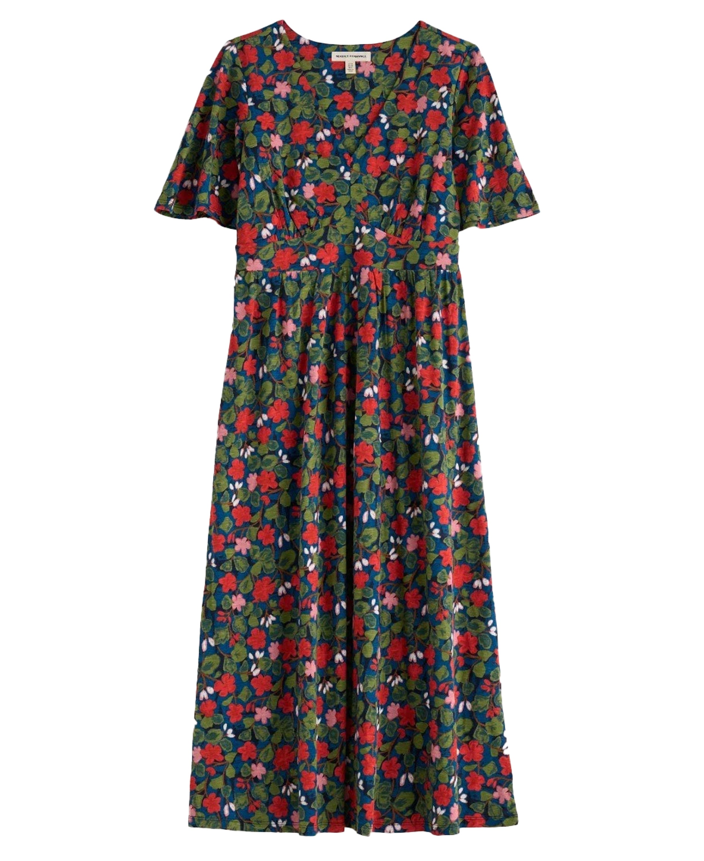 Chateaux Half Sleeve Maxi Dress - Houseplant Maritime