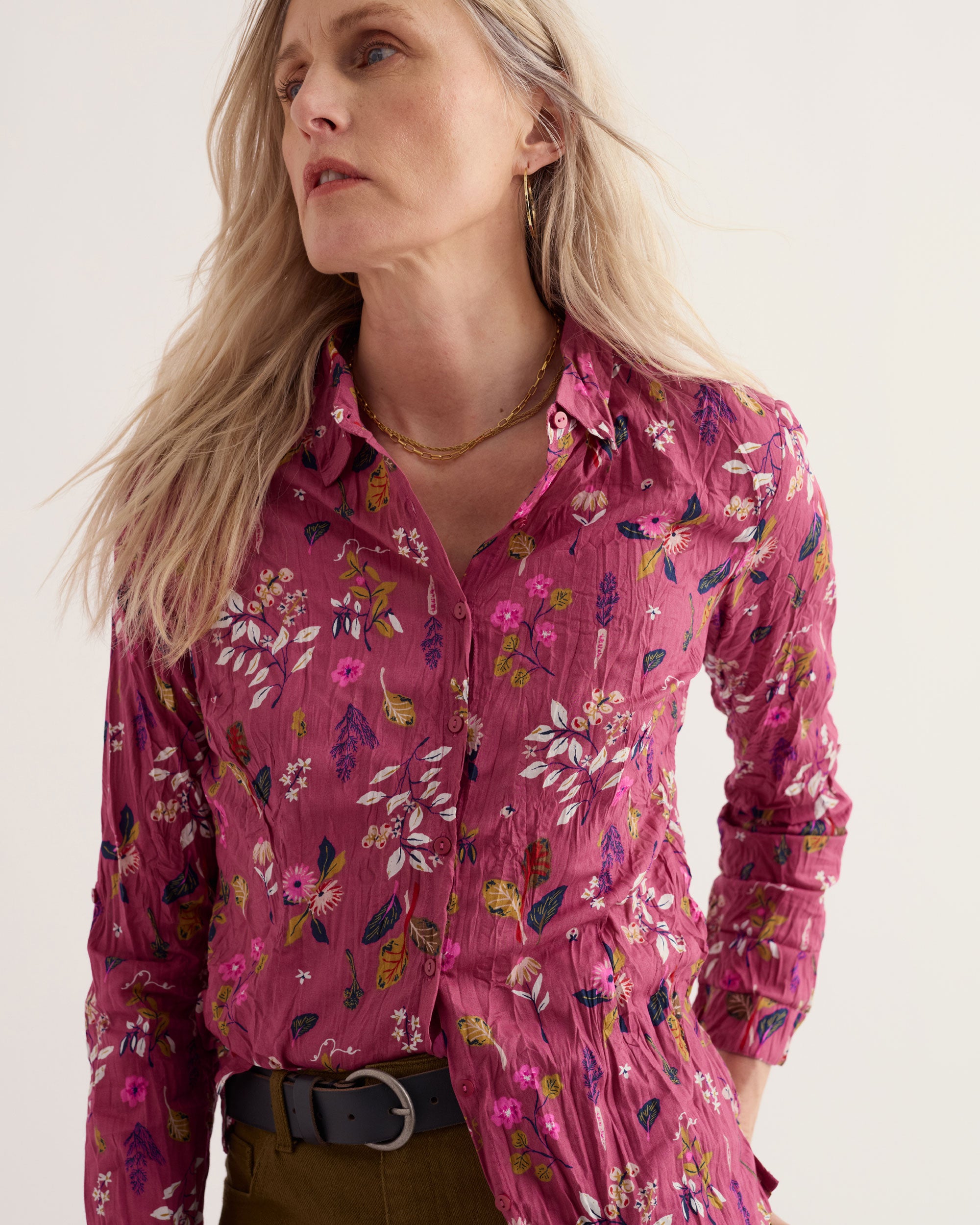 Larissa Shirt - Flora Study Rosa