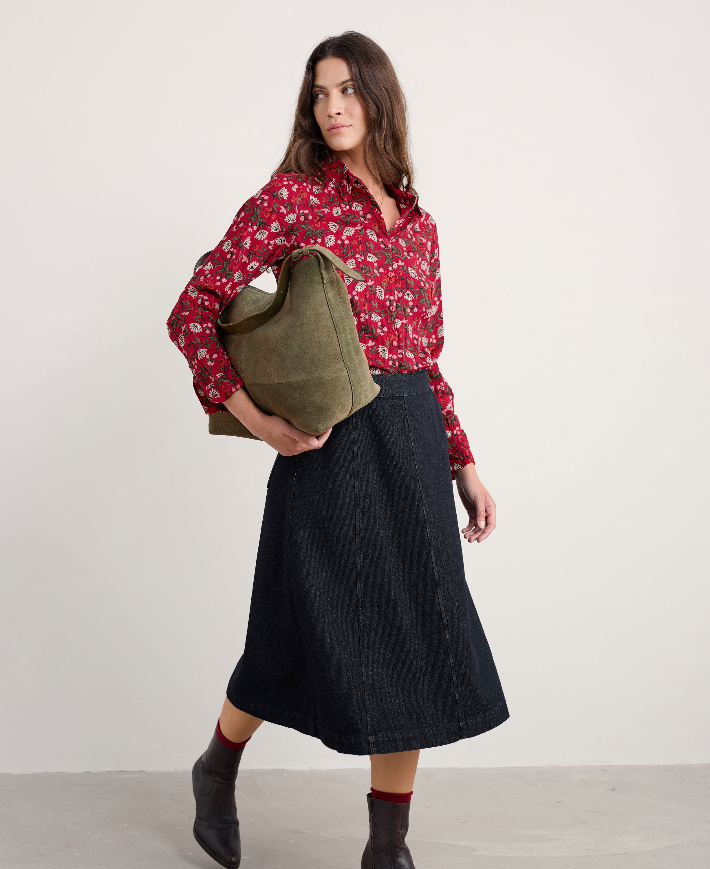 Larissa Shirt - Winter Wildflower Carmine