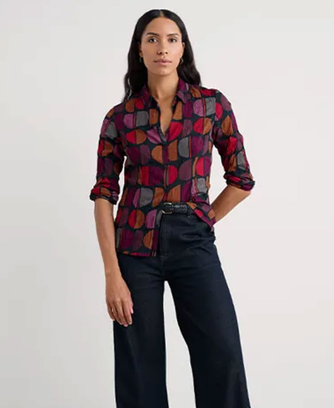 Larissa Shirt - Half Moon Stamp Onyx