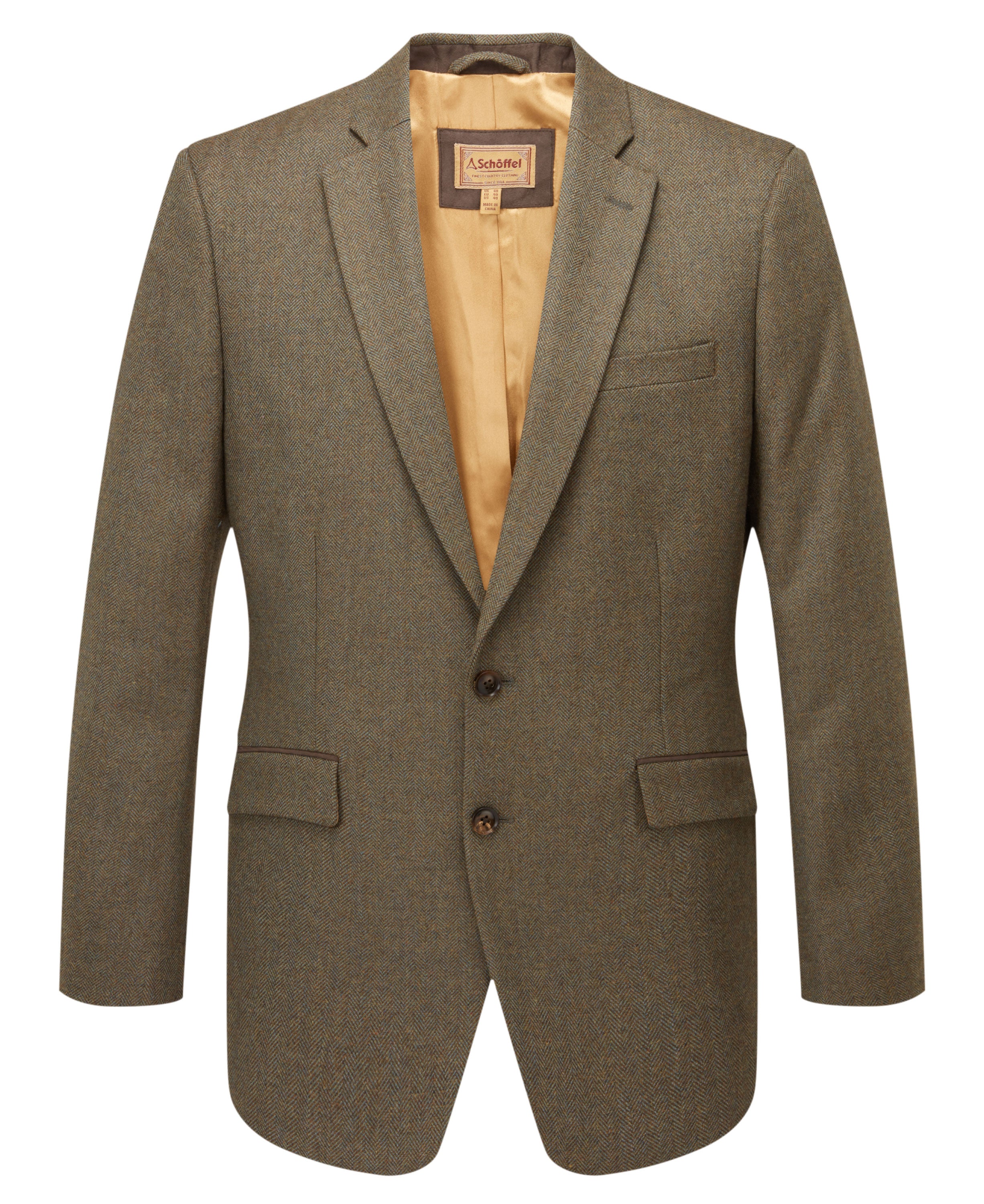 St Andrews Tweed Sports Jacket - Loden Green Herringbone Tweed