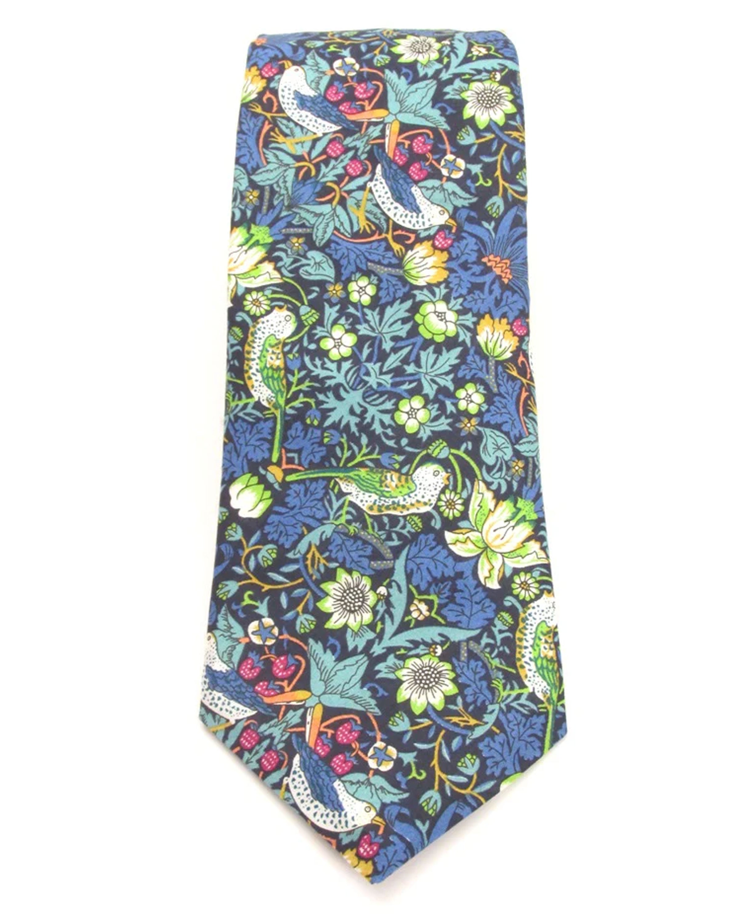 Liberty Cotton Tie - Strawberry Thief Teal