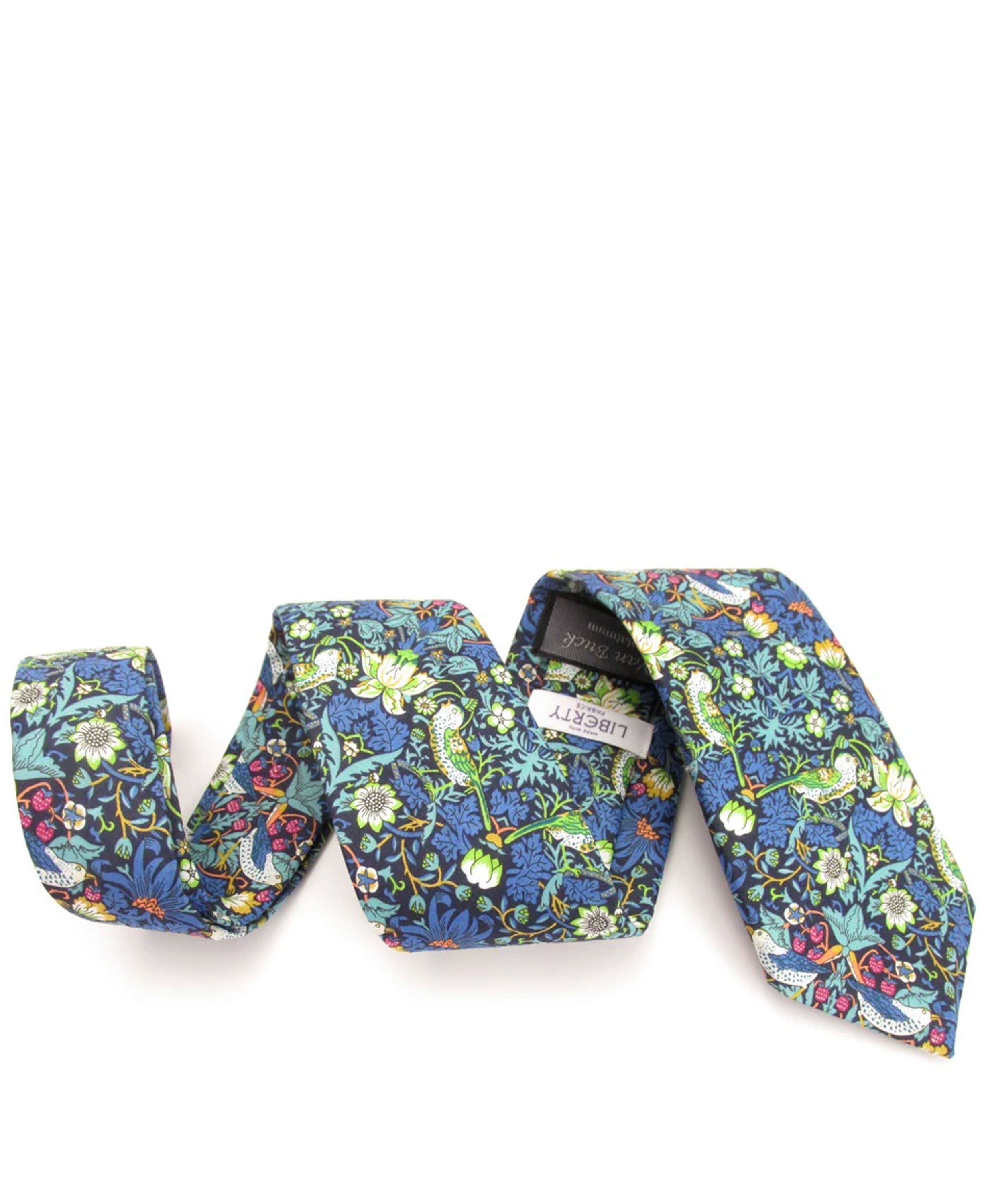 Liberty Cotton Tie - Strawberry Thief Teal