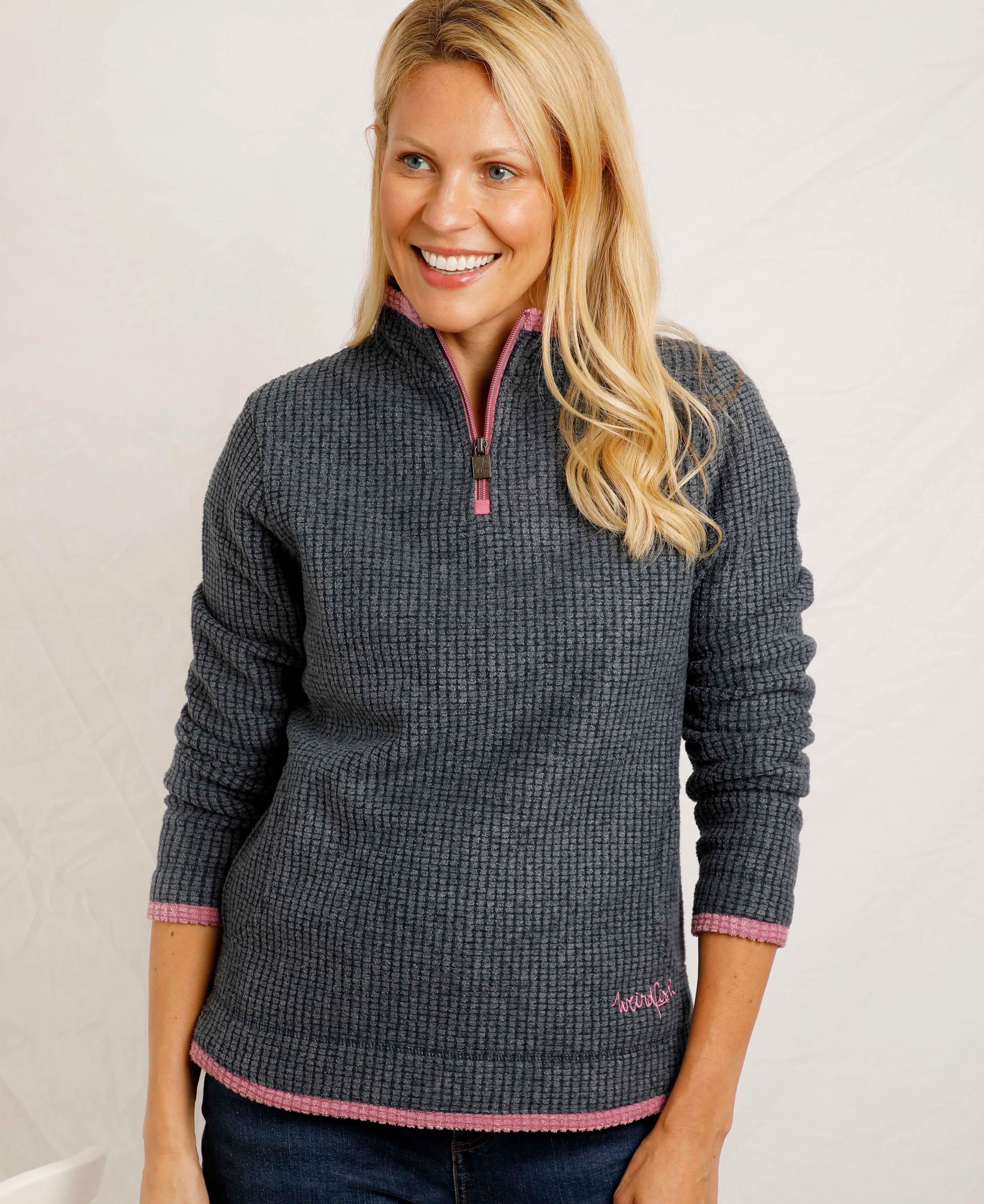 Beye Eco 1/4 Zip Grid Fleece - Navy