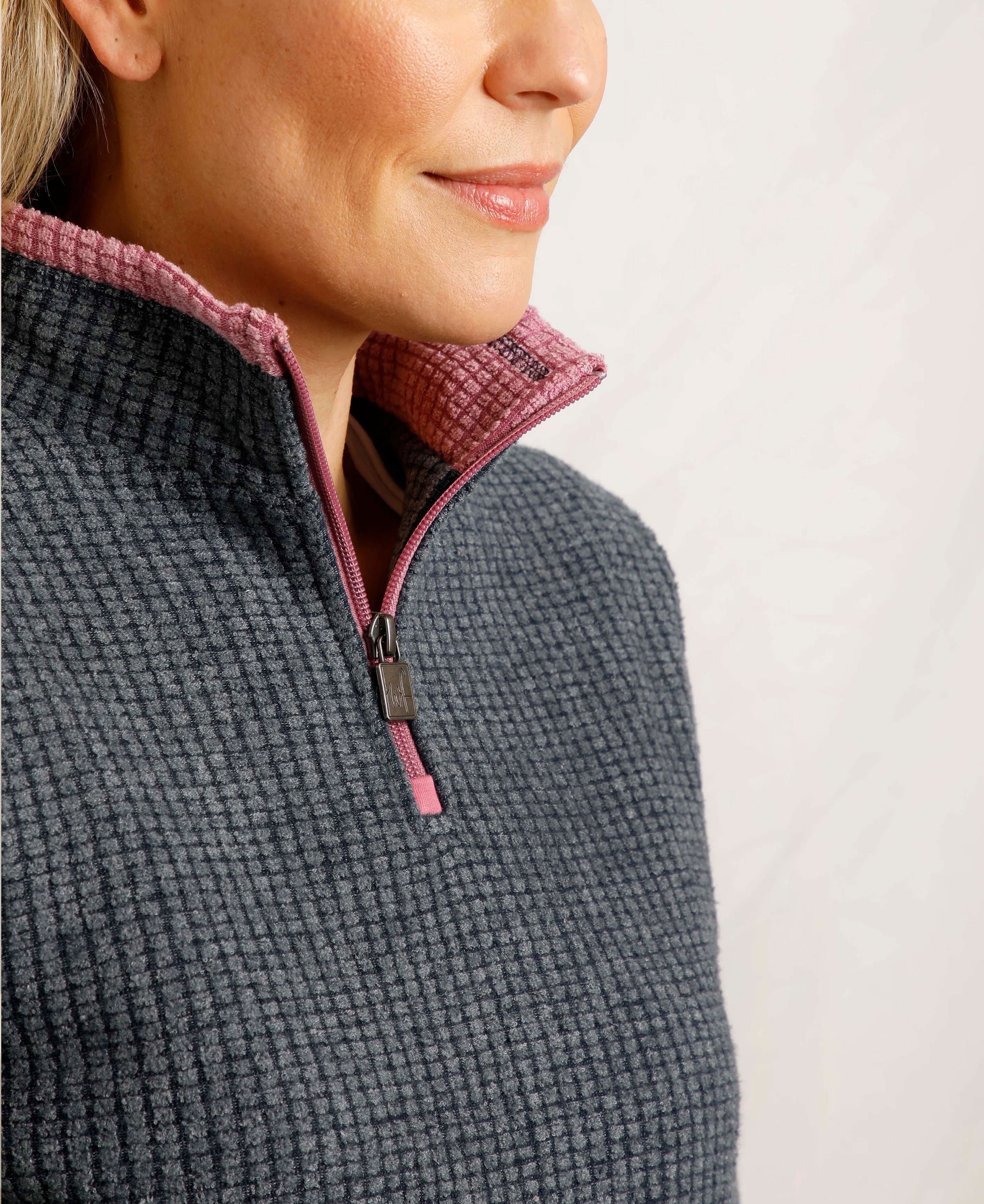 Beye Eco 1/4 Zip Grid Fleece - Navy