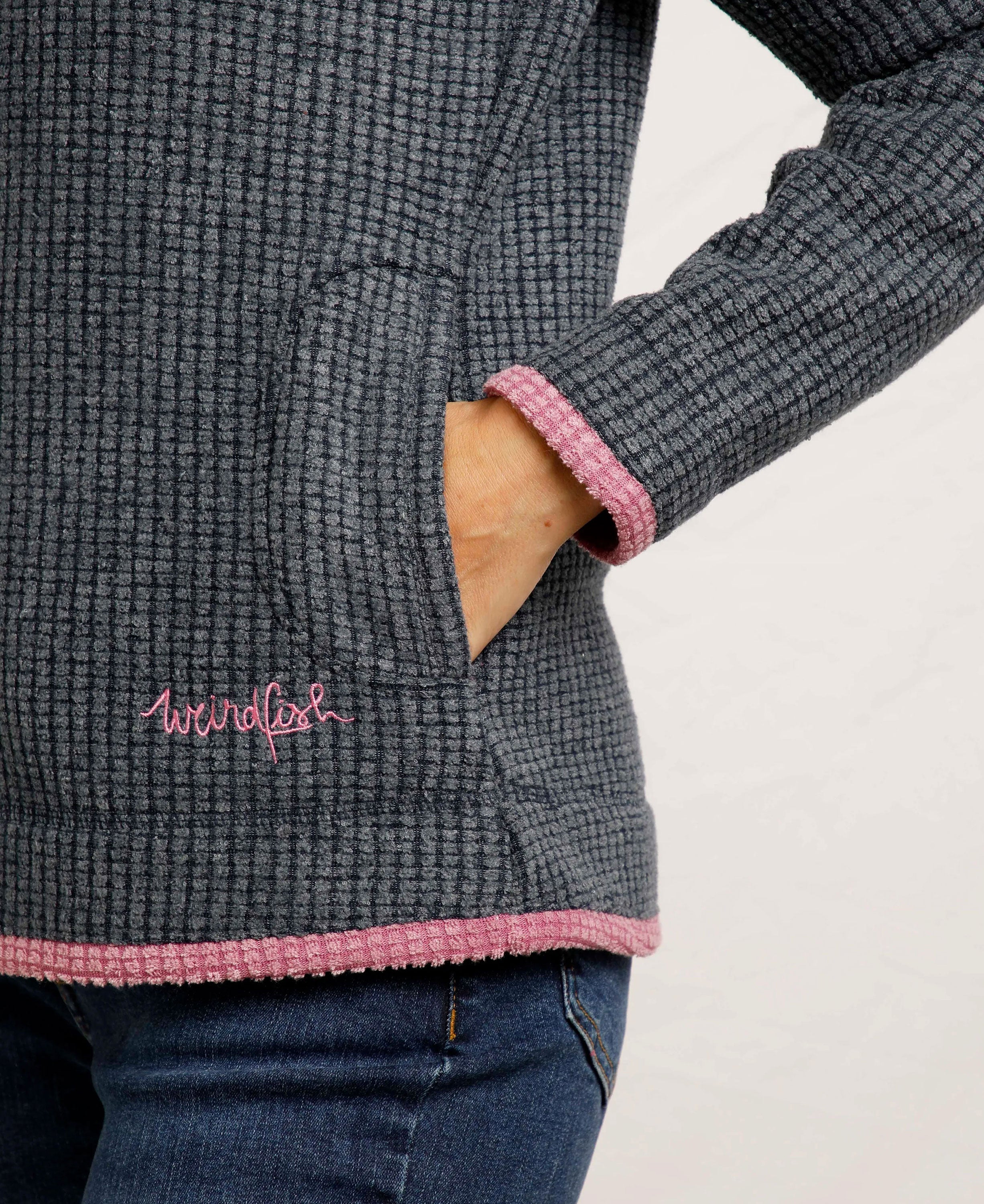 Beye Eco 1/4 Zip Grid Fleece - Navy