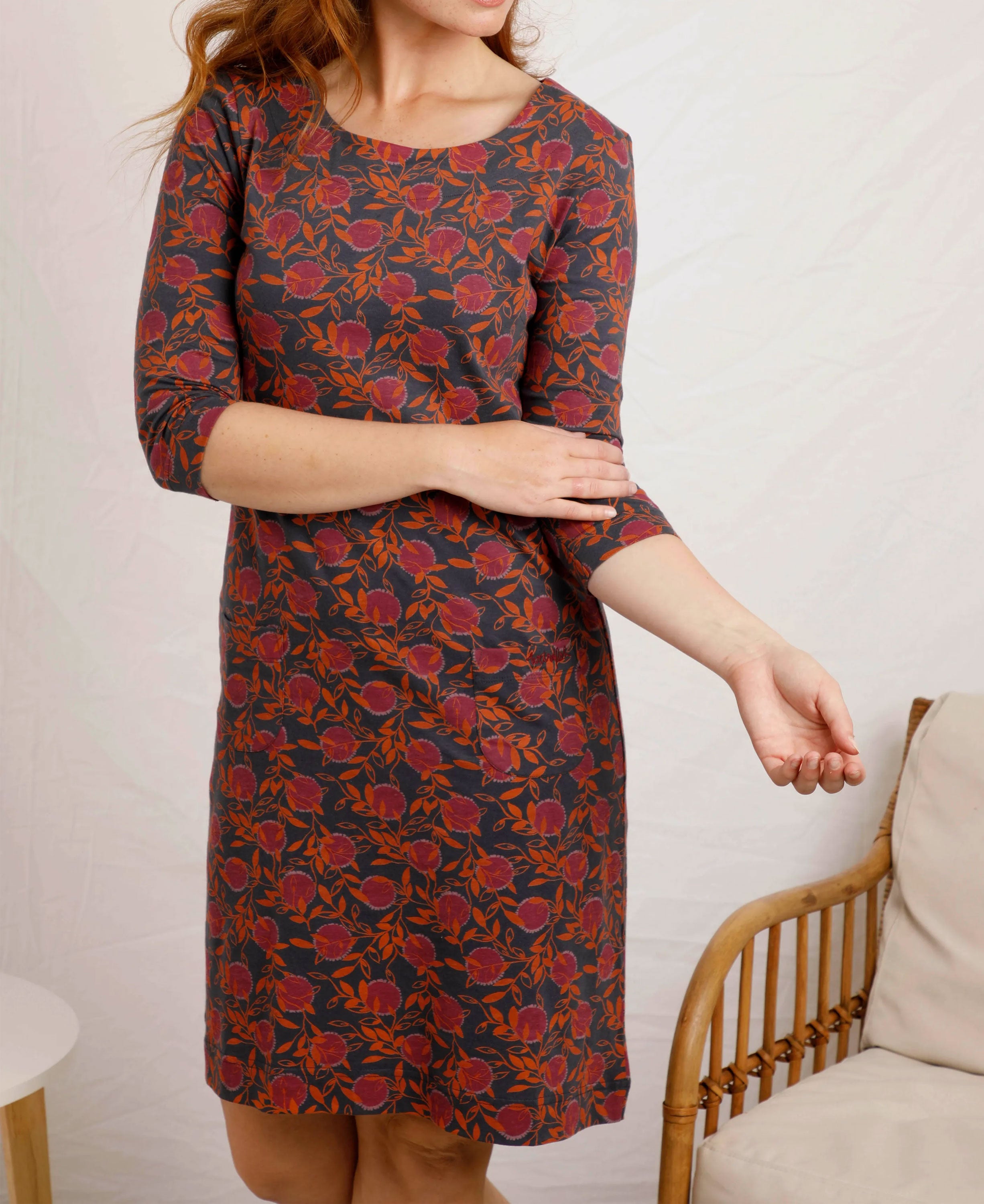 Starshine Organic Printed Dress - Midnight