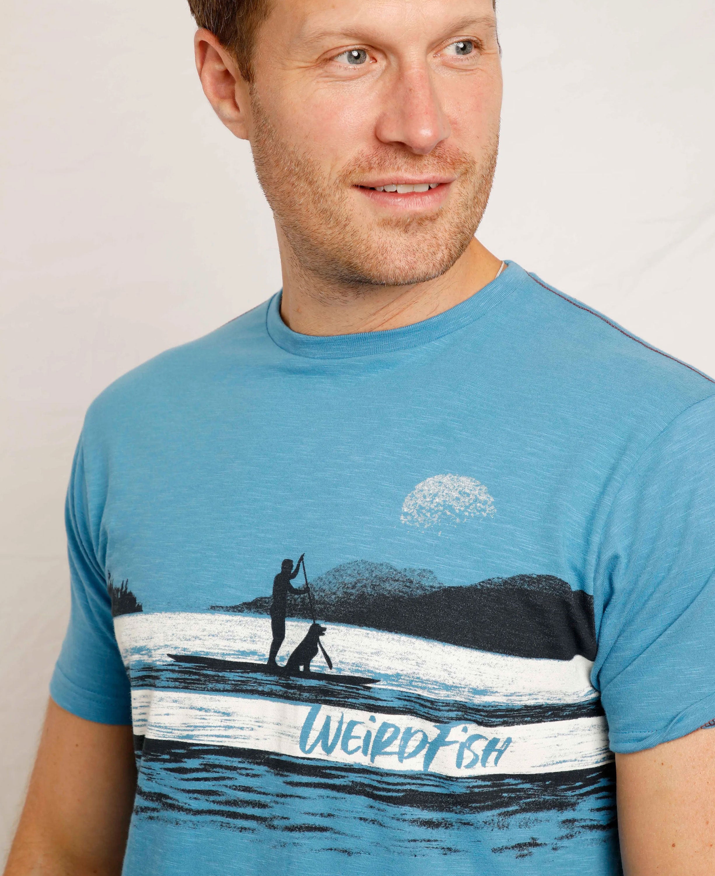 Sup Dog Organic Slub Graphic Tee - Copen Blue