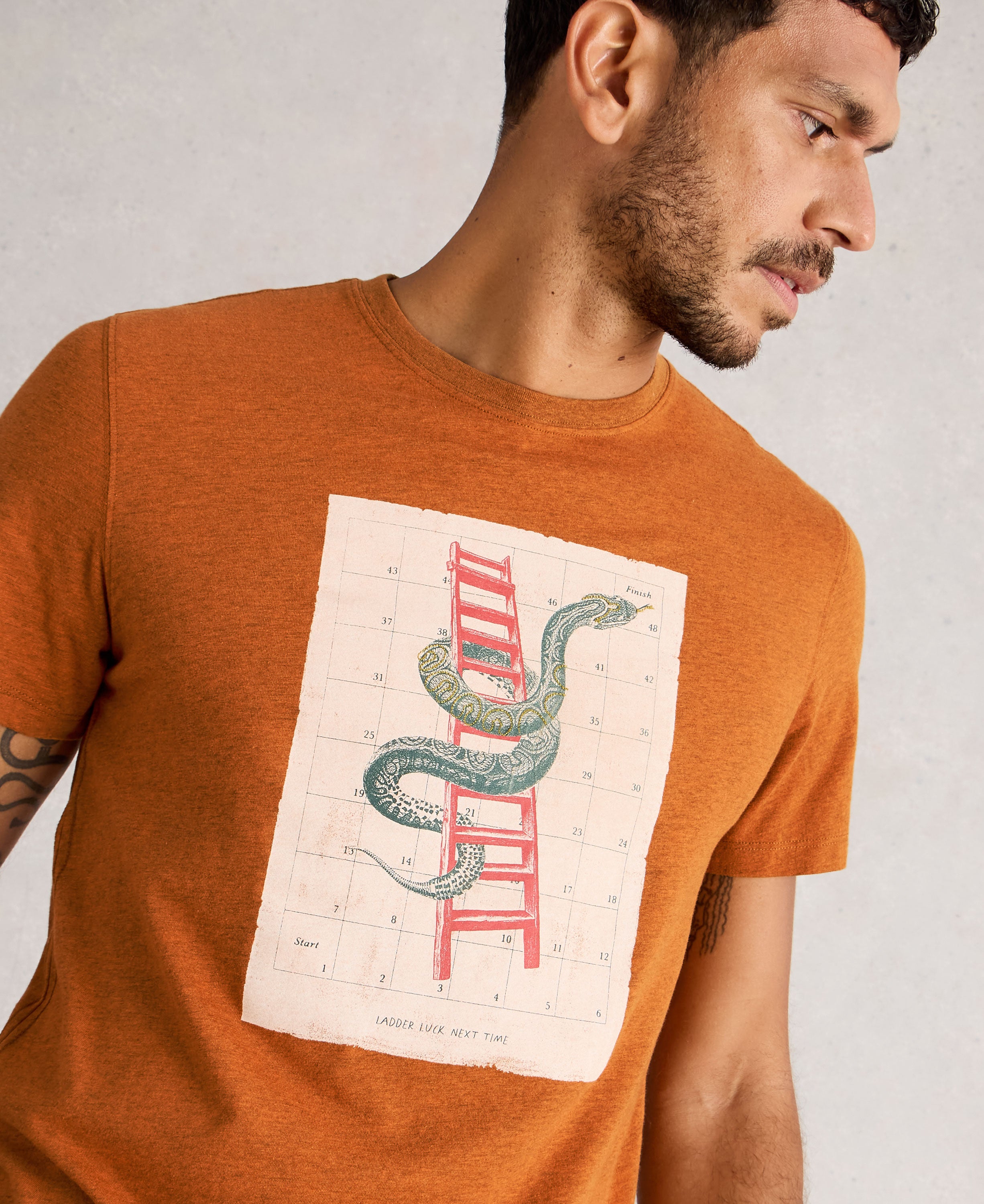 Abersoch Graphic Boardgame Tee - Orange Print