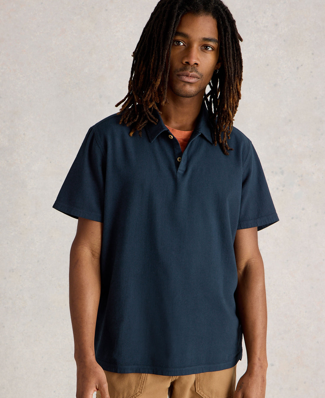 Anderby Woven Polo - Dark Navy