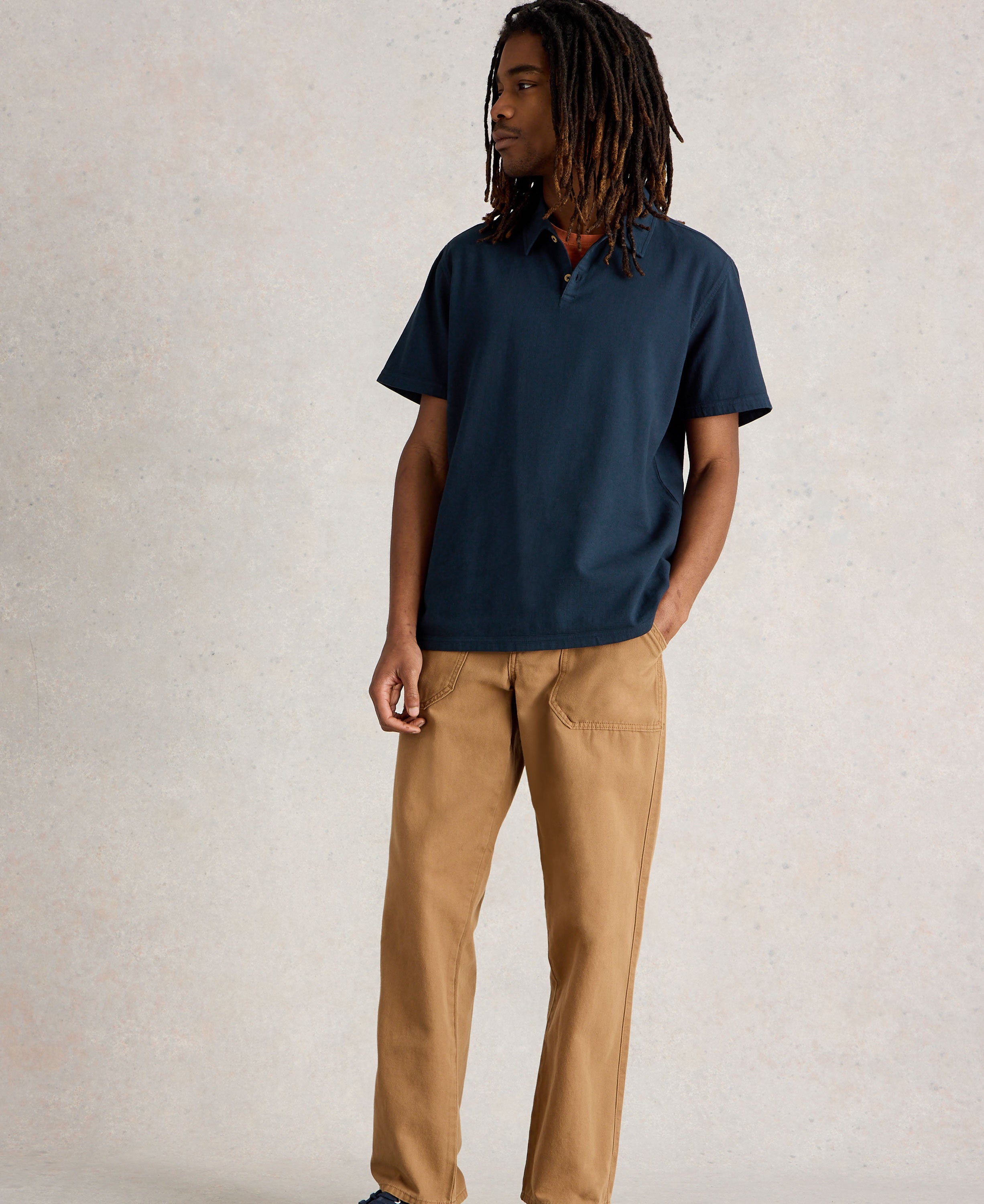 Anderby Woven Polo - Dark Navy