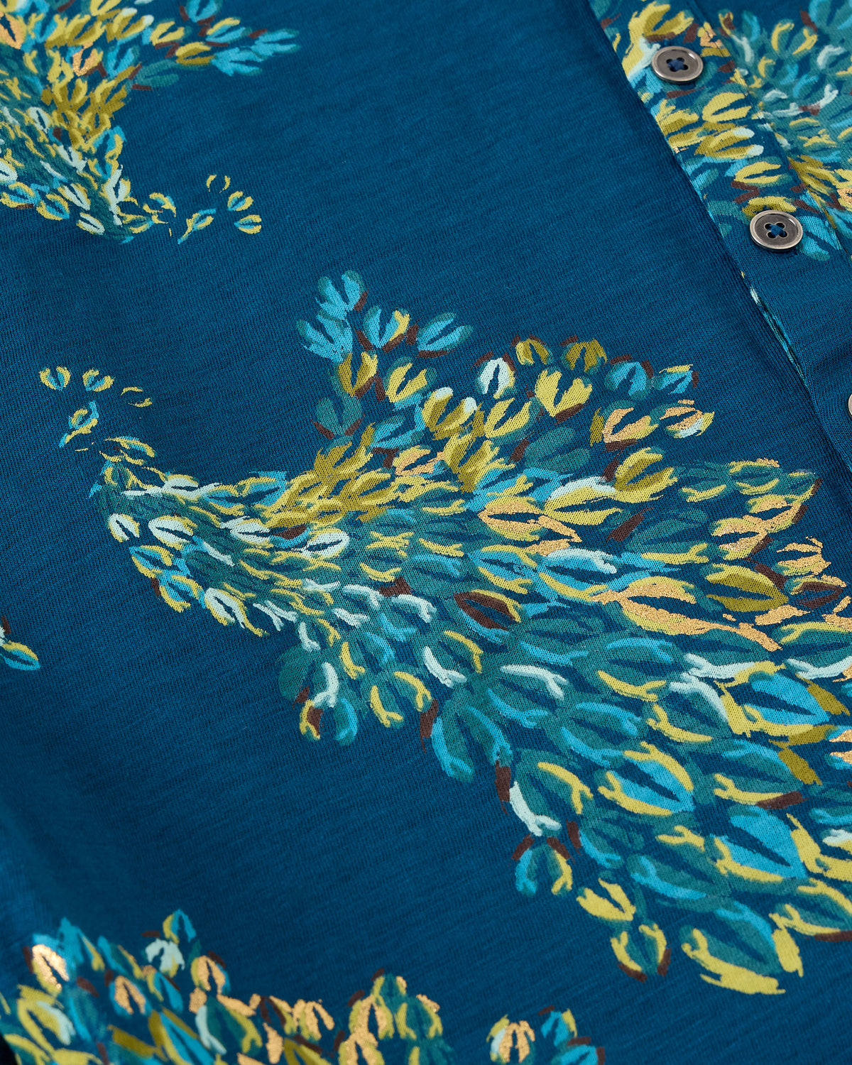 Annie Jersey Foil Shirt - Teal Print