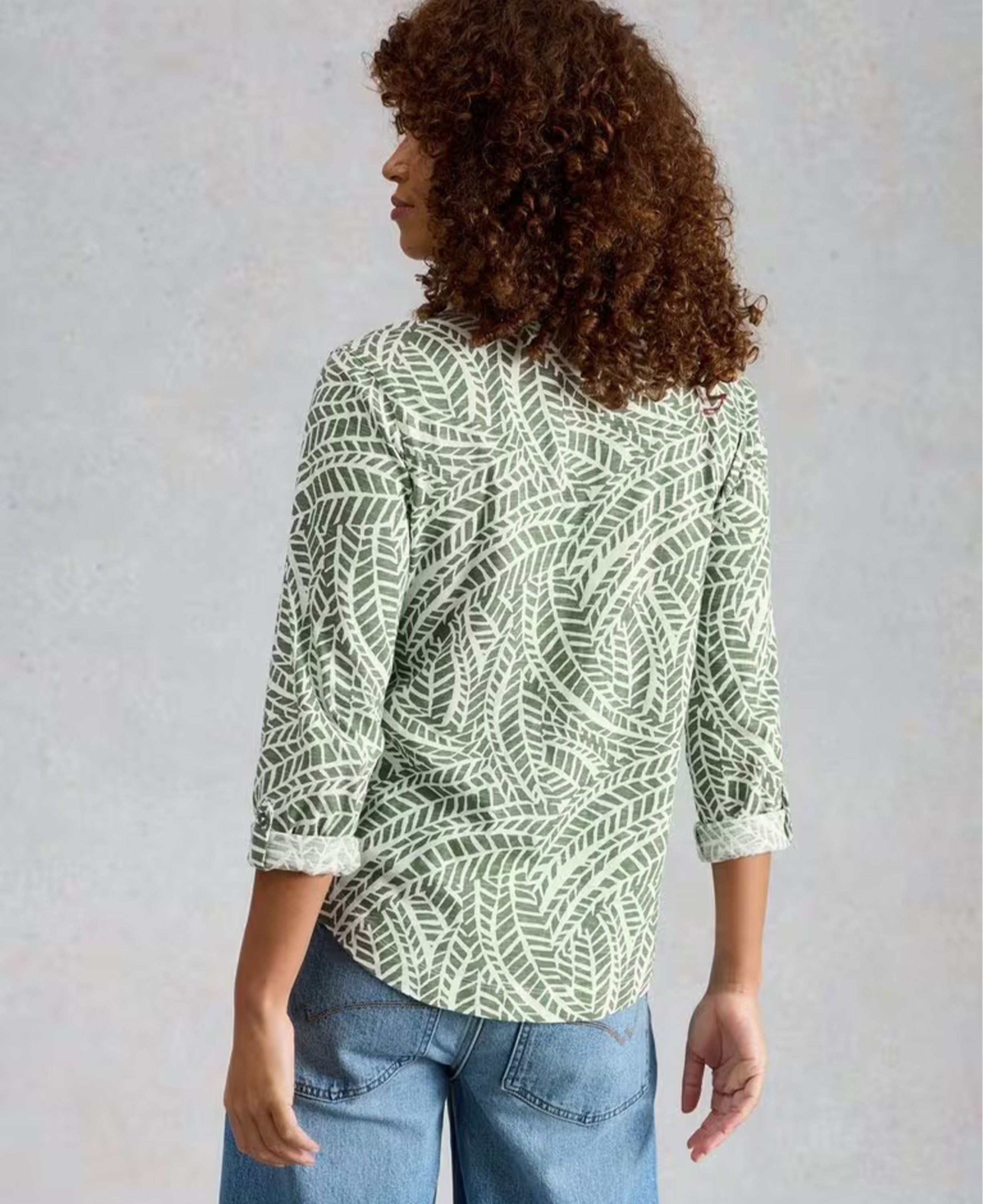 Annie Jersey Shirt - Green Print