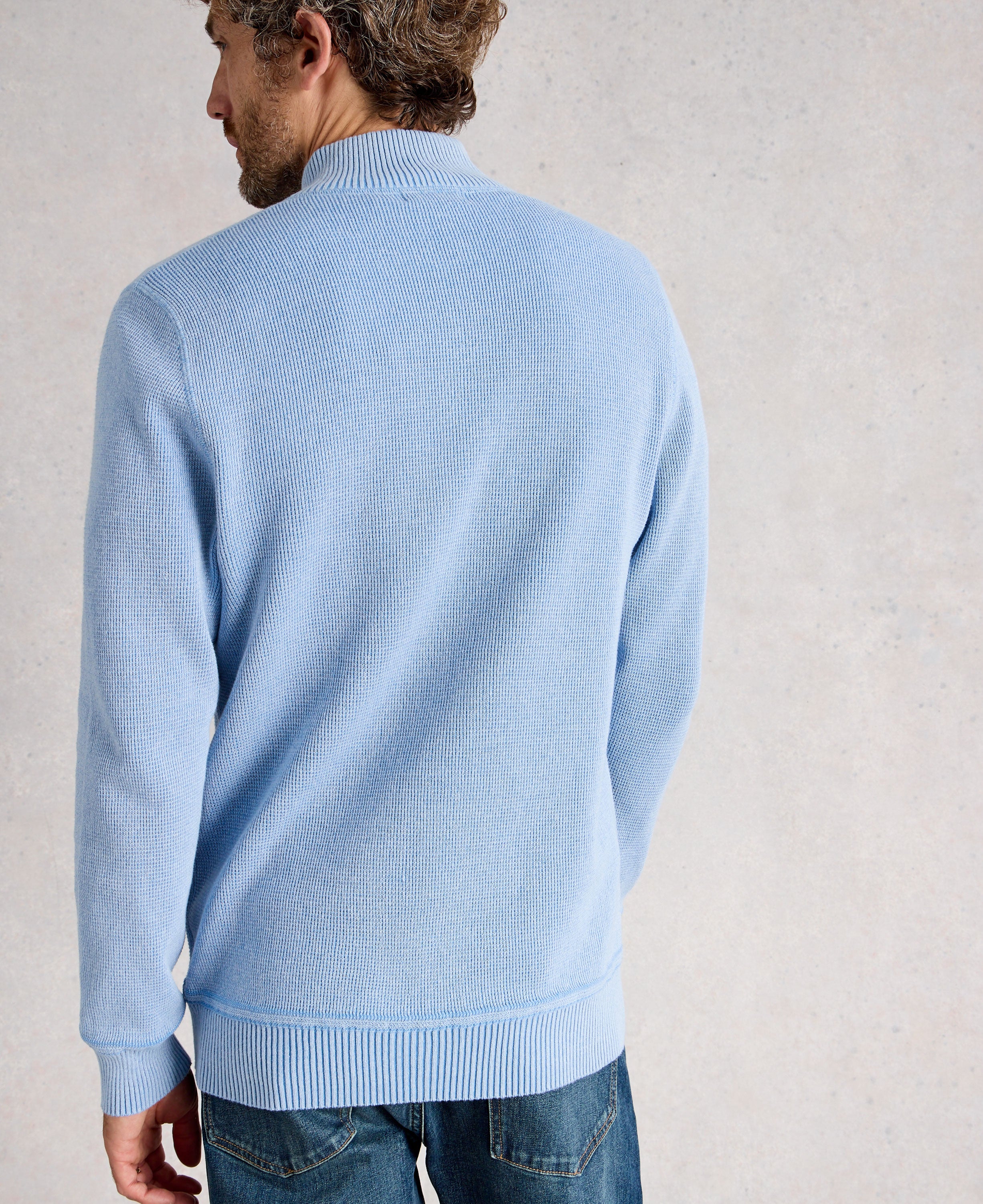 Attadale Funnel Neck Jumper - Light Blue