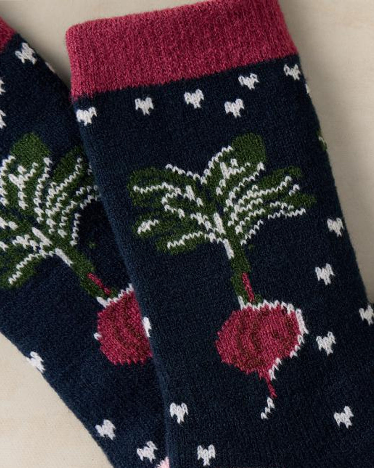 Beetroot Cabin Sock - Navy Multi