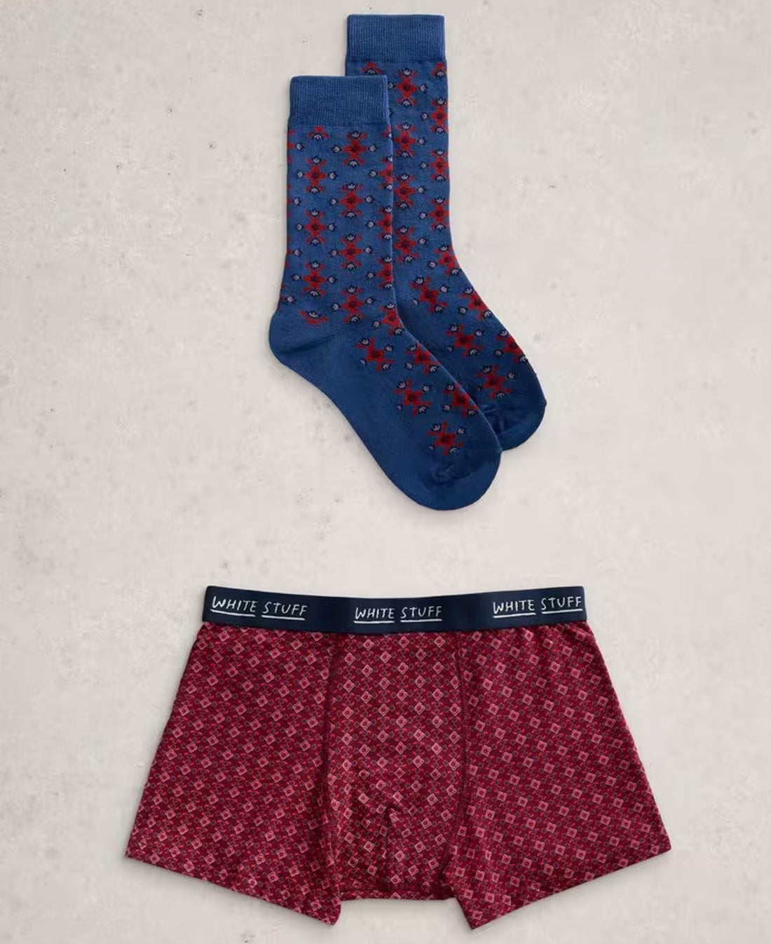 Boxers & Sock Gift Set - Dark Red