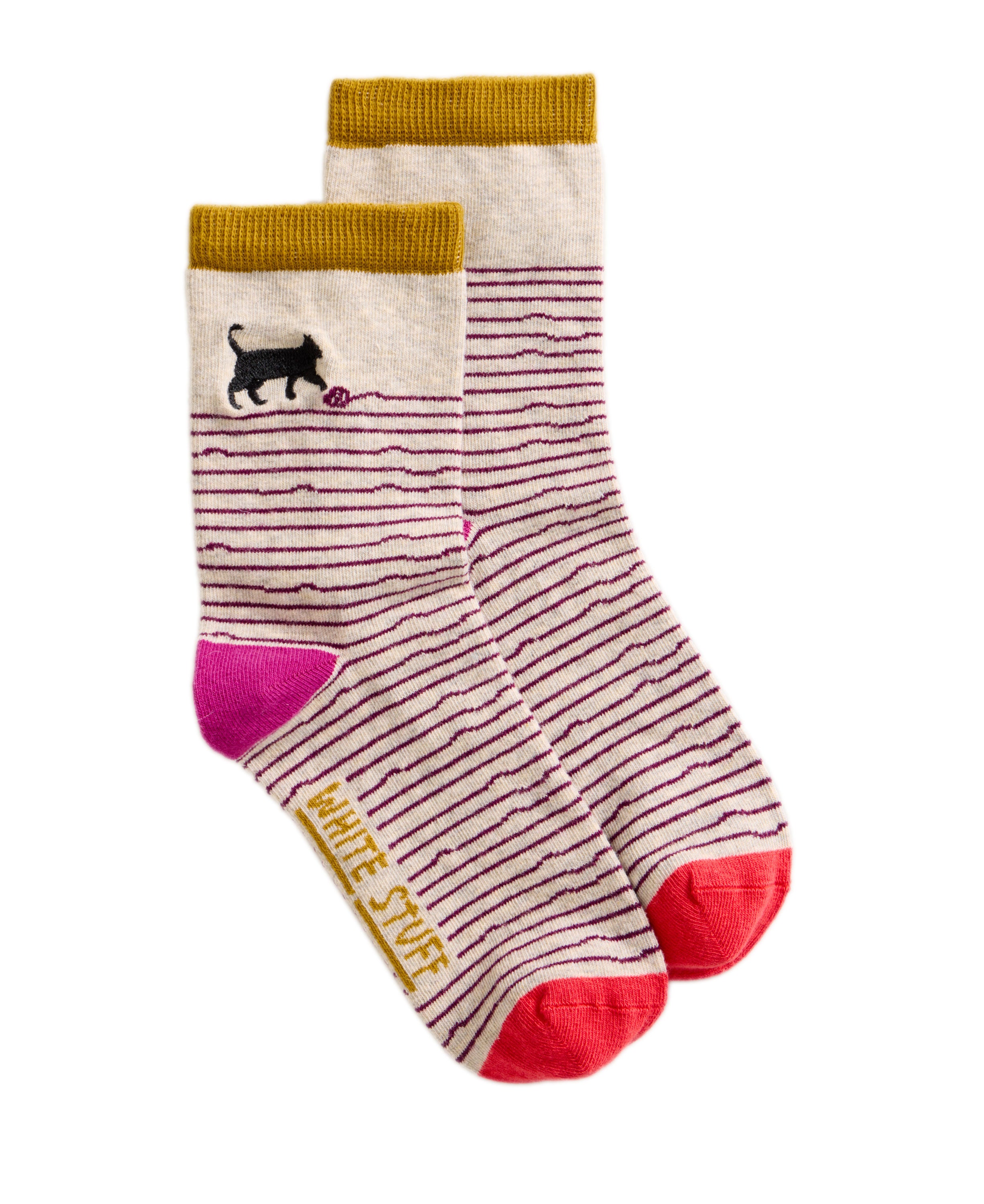 Embroidered Ankle Sock - Grey Multi