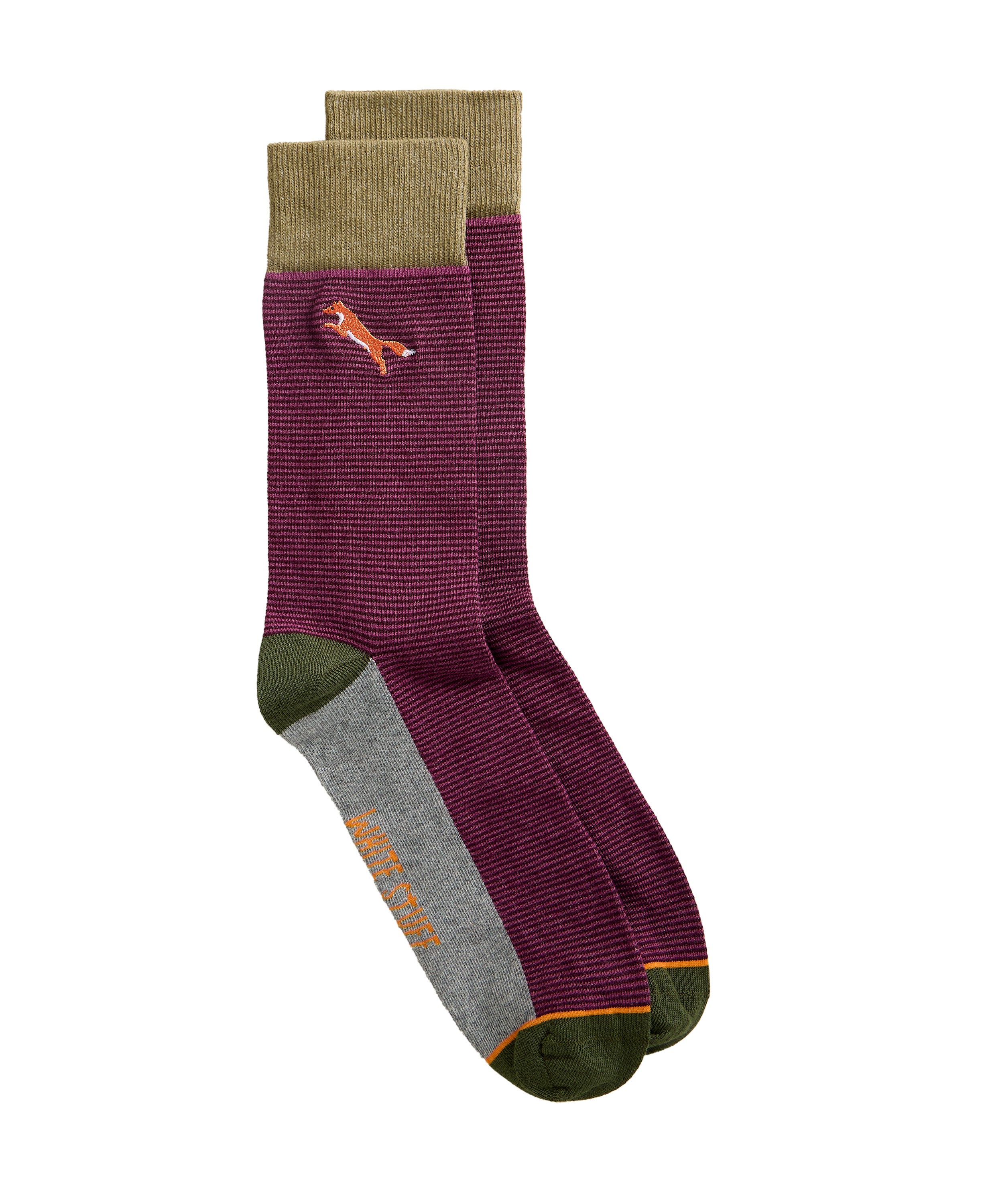 Embroidered Ankle Sock - Plum Multi