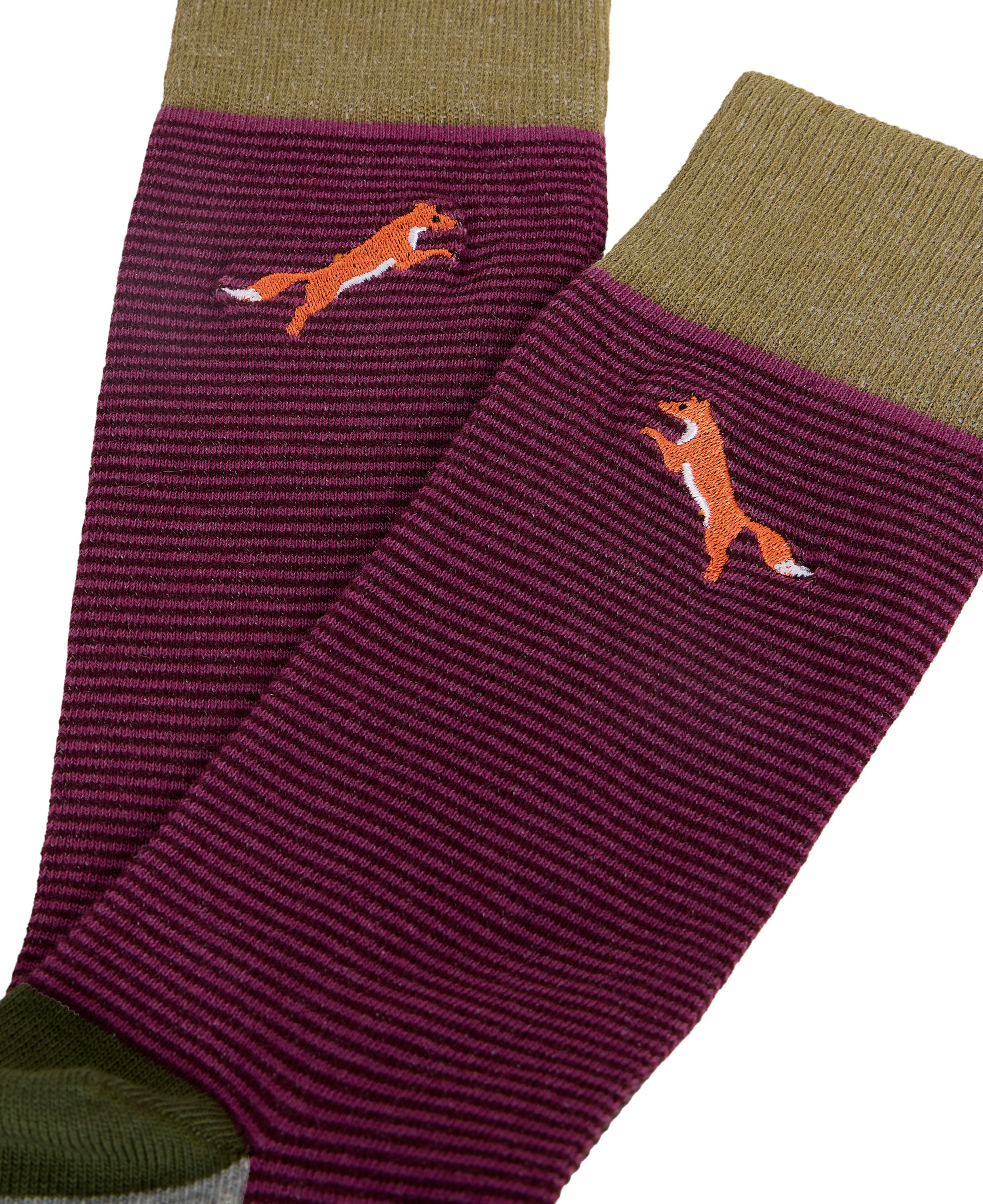 Embroidered Ankle Sock - Plum Multi