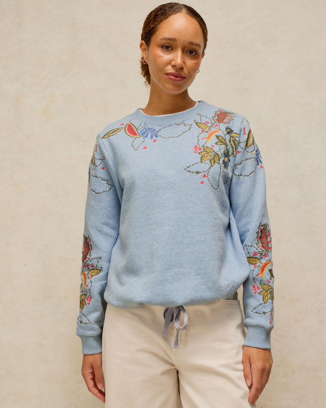 Embroidered Sweat - Mid Blue